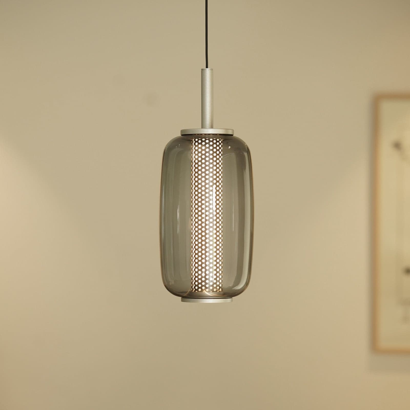 MIDNIGHT LED-hengelampe, glass, titan, Ø 12,8 cm - Antidark - Stue - Design - Sylinder