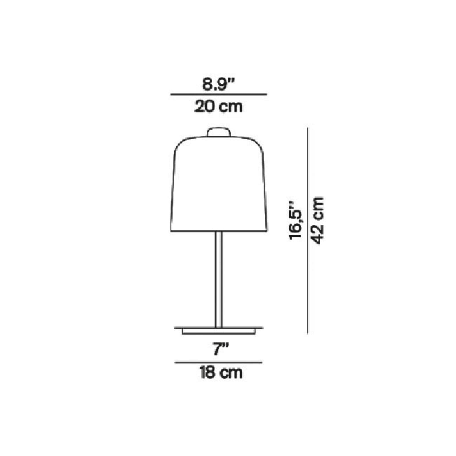 Zile bordlampe H42 Matt Black – Luceplan - Stue - Design - Plast - Med skjerm