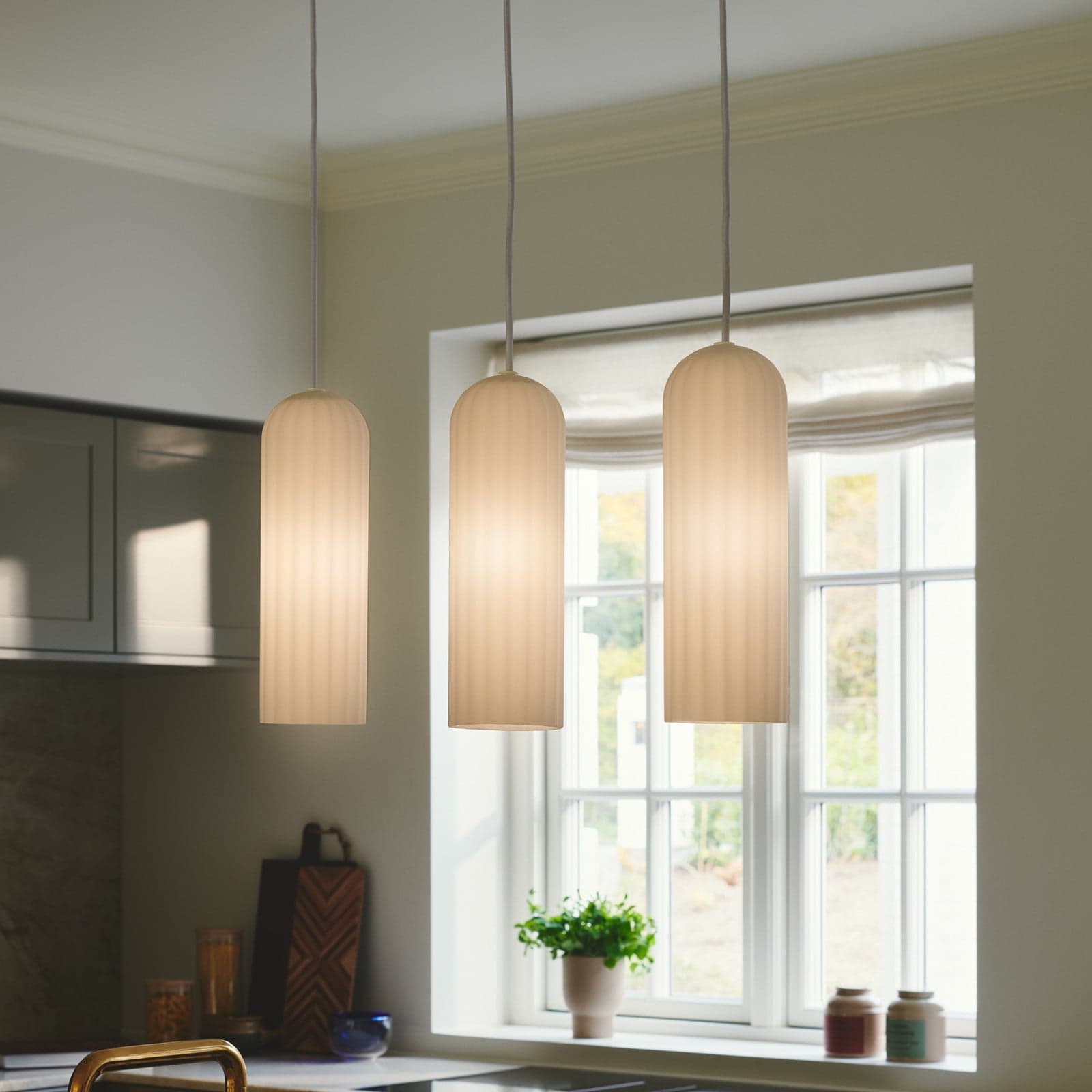 Miella 3 Pendel Rail White - Nordlux - Spisestue - Glass - Med flere lyskilder