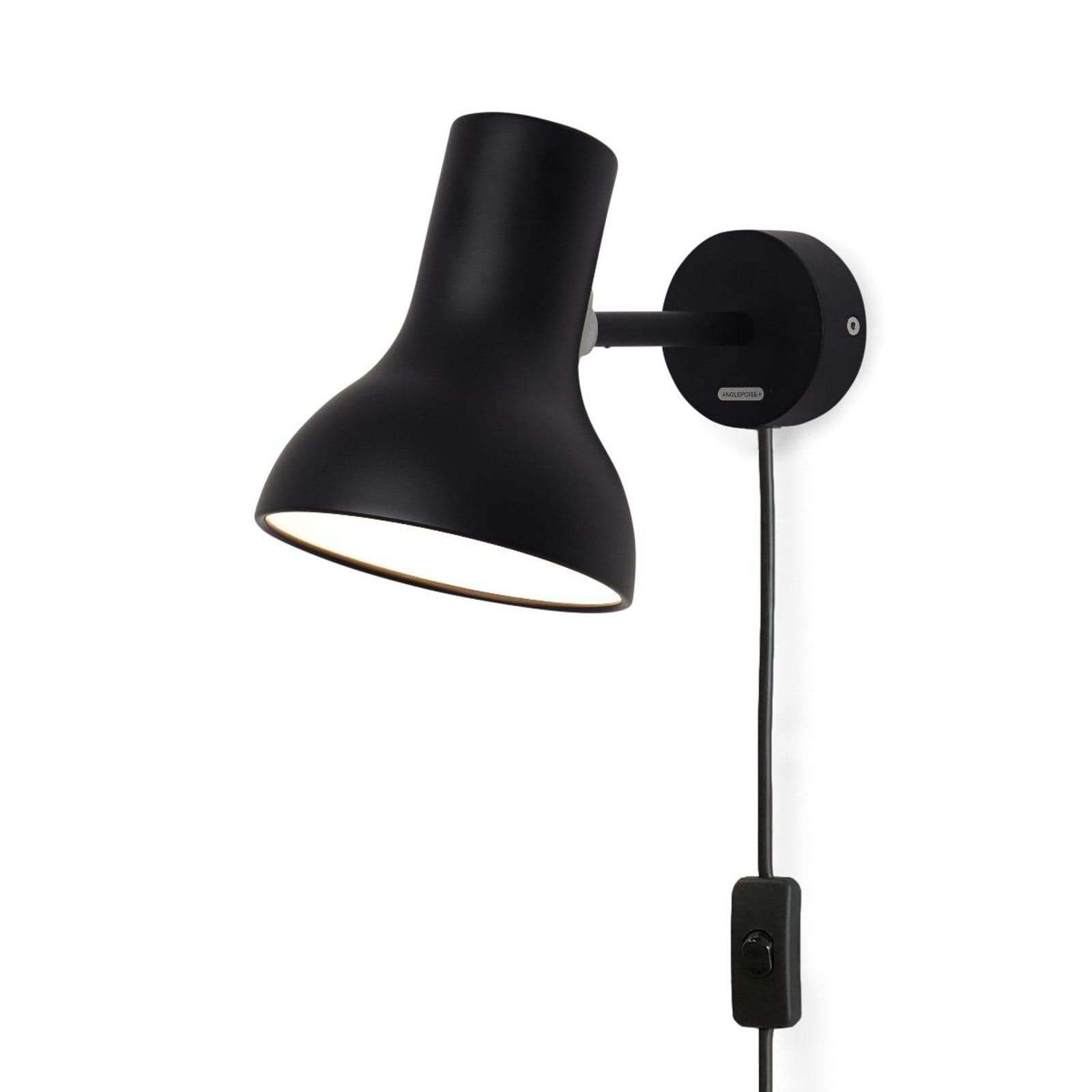 Type 75 Mini Vegglampe w/Cable Jet Black - Anglepoise - Stue - Design - Metall - Med en lyskilde