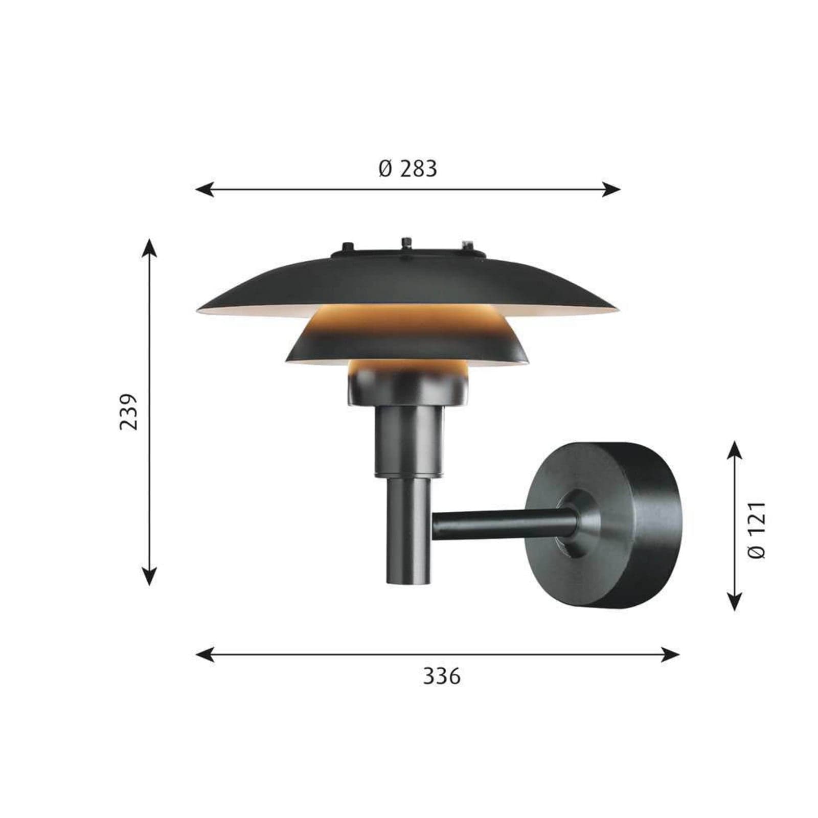PH 3-2½ Utendørs Vegglampe V2 Black - Louis Poulsen - Terrasse - Aluminium