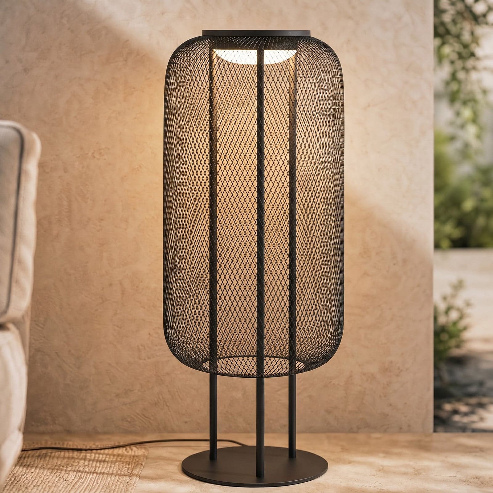 Korvyn utendørs LED-gulvlampe, svart, høyde 80 cm, IP44 – Lucande - Design - Metall - Med en lyskilde
