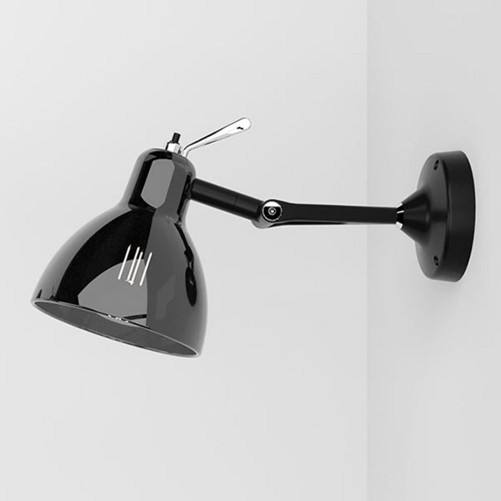 Luxy H0 Glam vegglampe, svart/røyk, glass - Rotaliana - Stue - Design - Metall - Med en lyskilde
