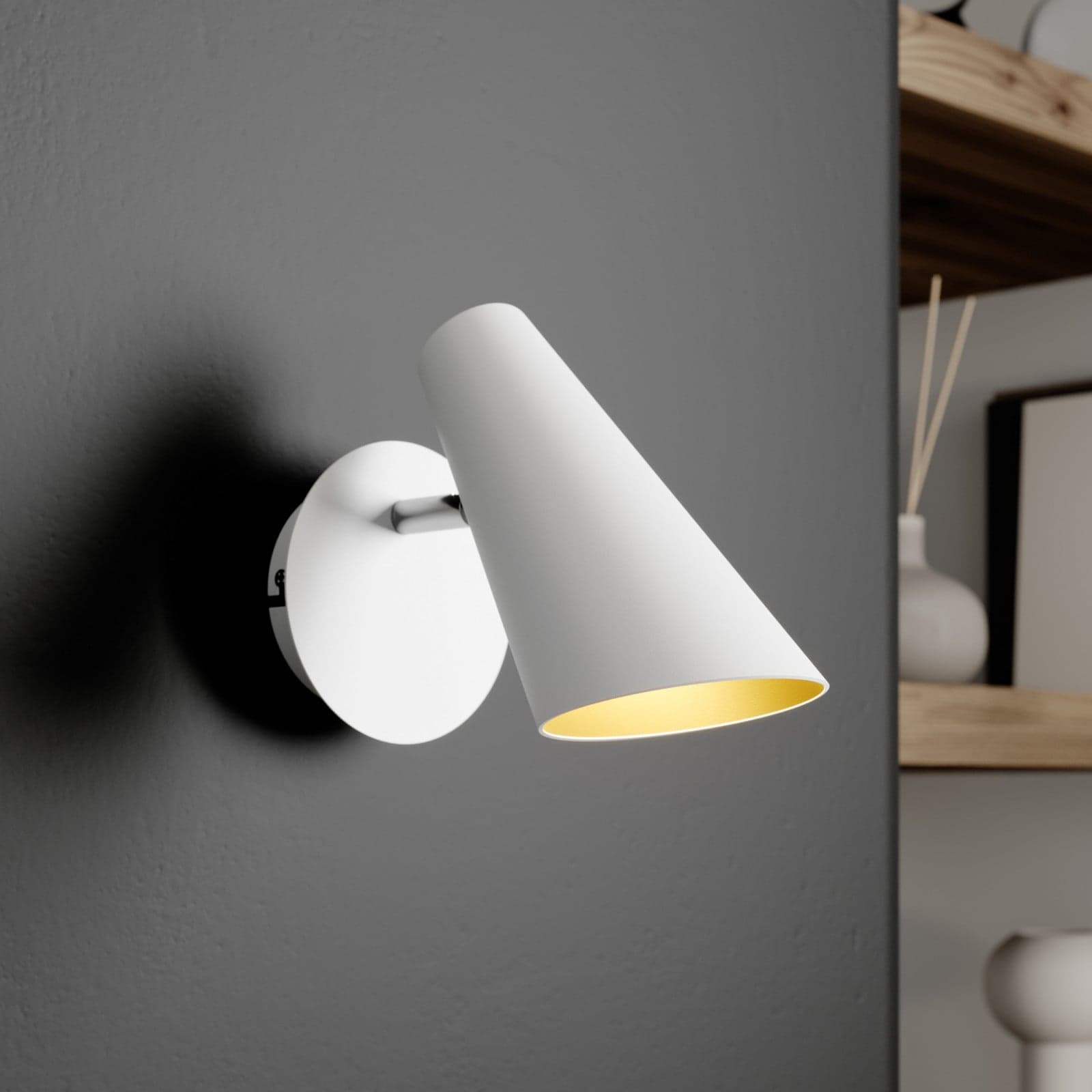 Wibke Vegglampe White - Lucande - Stue - Skandinavisk - Metall - Med en lyskilde