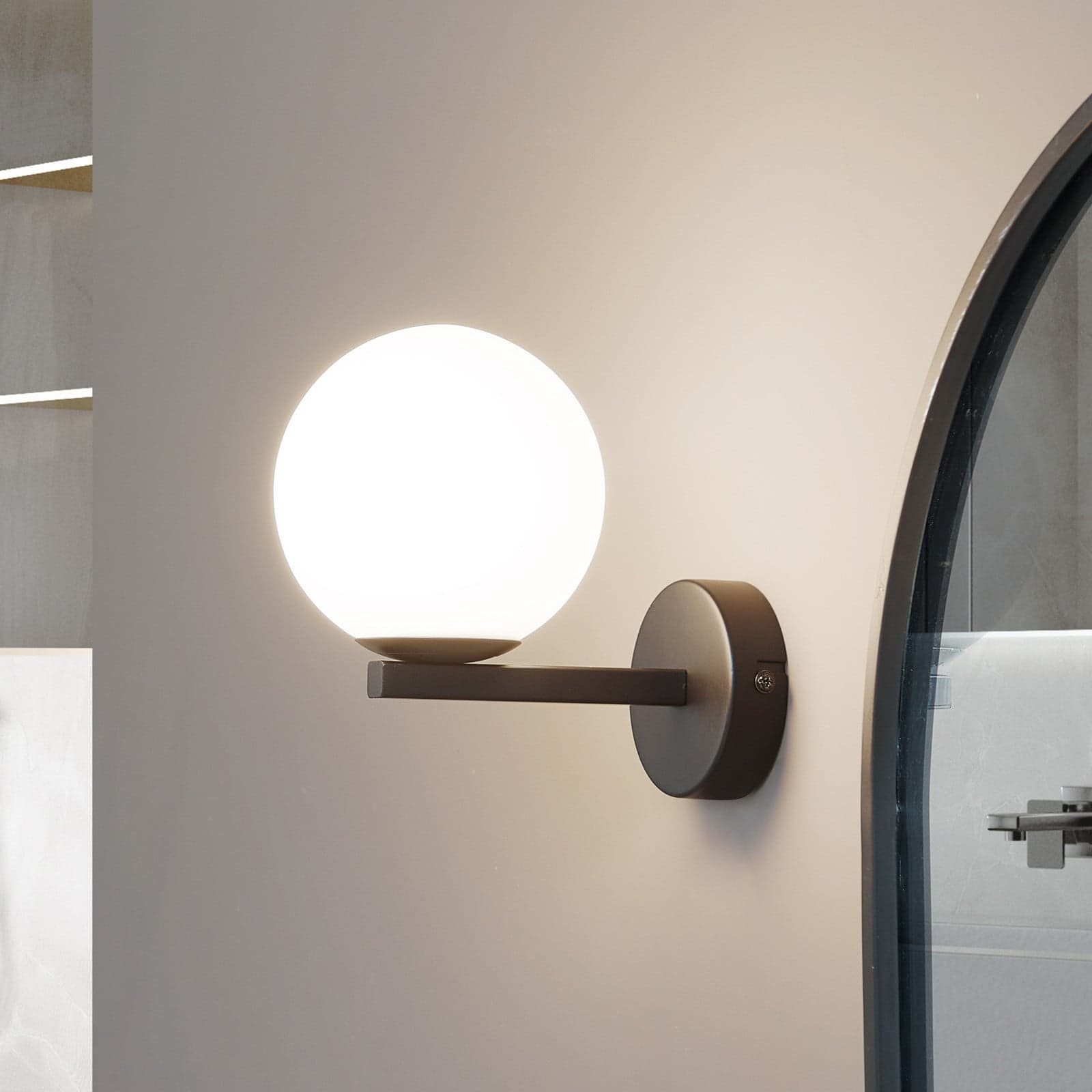 Bidolo Vegglampe IP44 Svart - Lucande - Bad - Glass - Kule