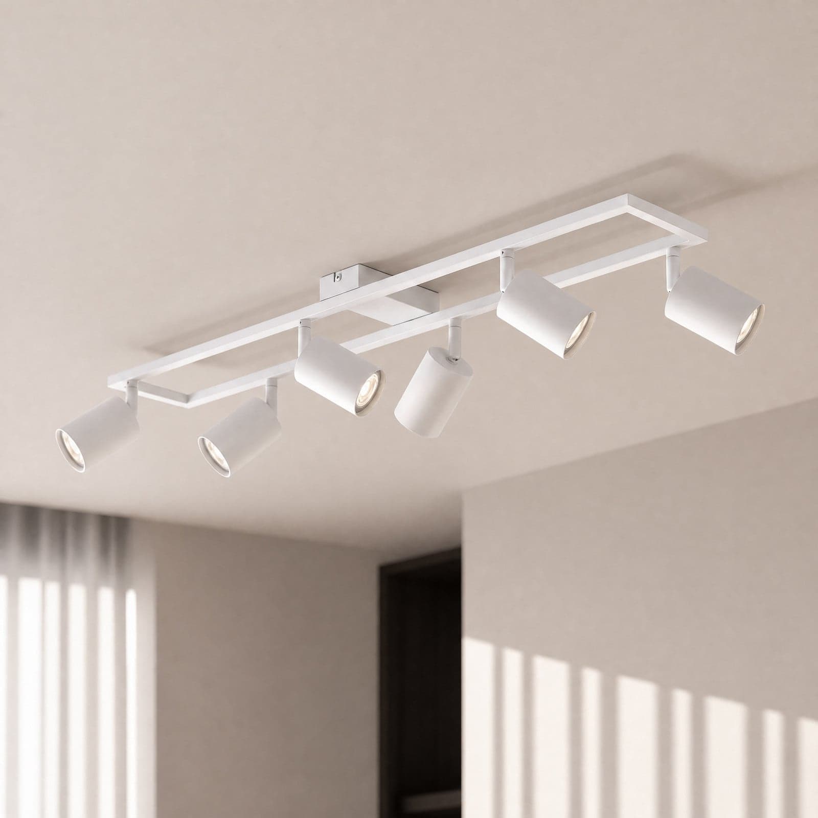 Bravius downlight, hvit, 6 lyskilder, jern – Lindby - Stue - Metall - Med flere lyskilder