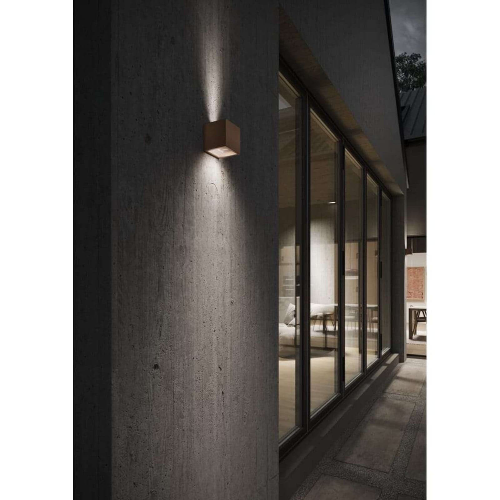 Cube LED Vegglampe XL 3000K Up/Down Rust - LIGHT-POINT - Terrasse - Aluminium