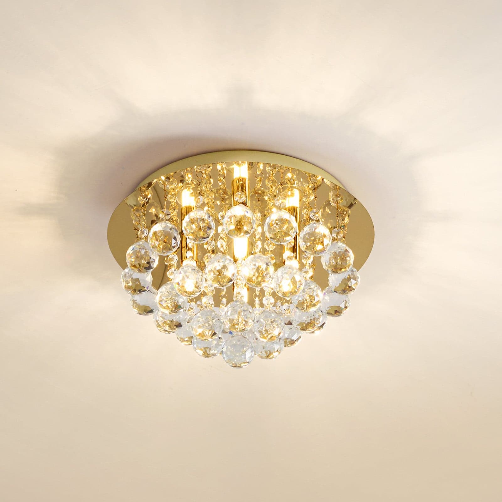 Gillion 4 Taklampe Crystal/Gold - Lindby - Stue - Design - Krystall - Med flere lyskilder