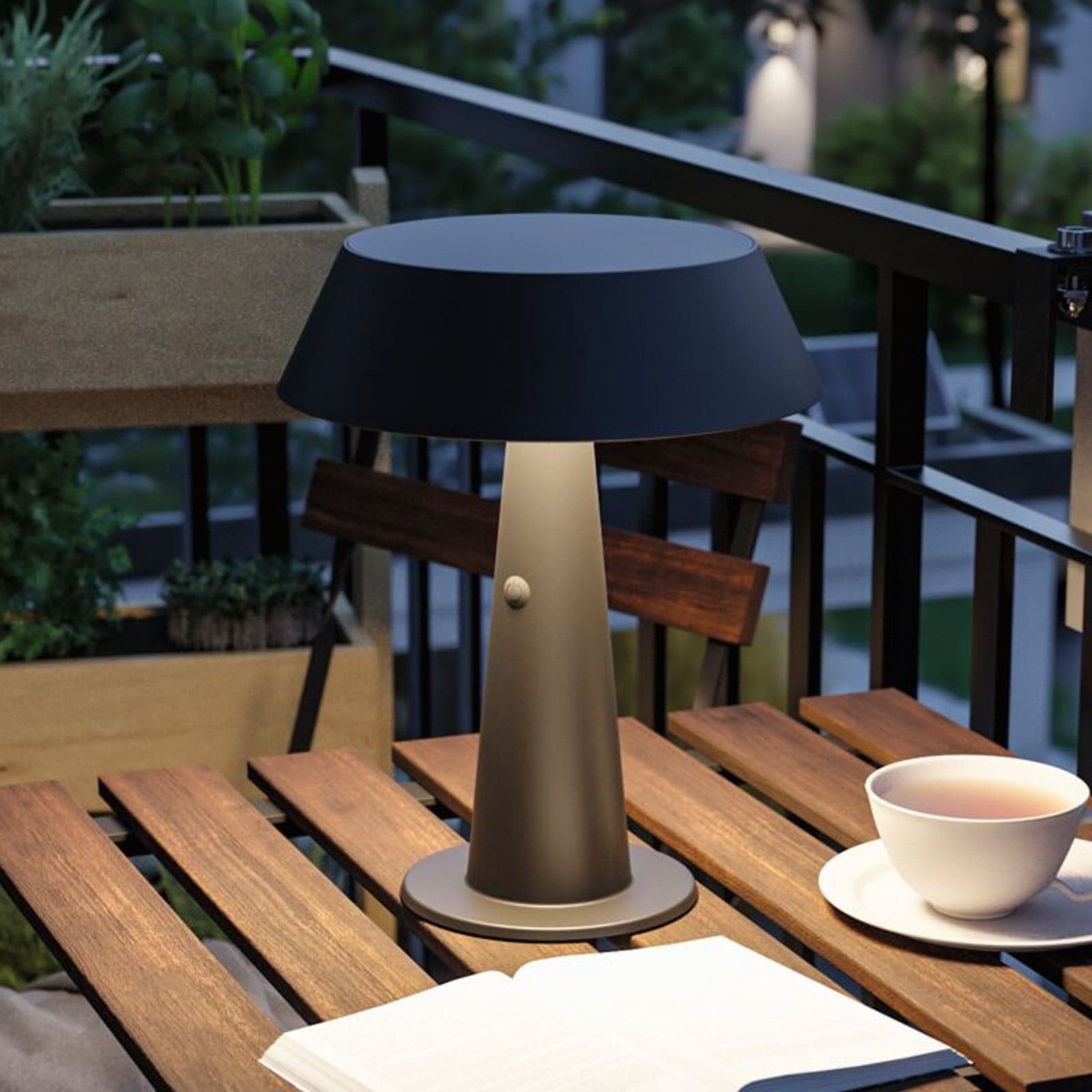 Soala LED-solcelledrevet bordlampe, antrasitt, 31 cm, IP44 – Paulmann - Terrasse - Moderne - Plast - Med en lyskilde