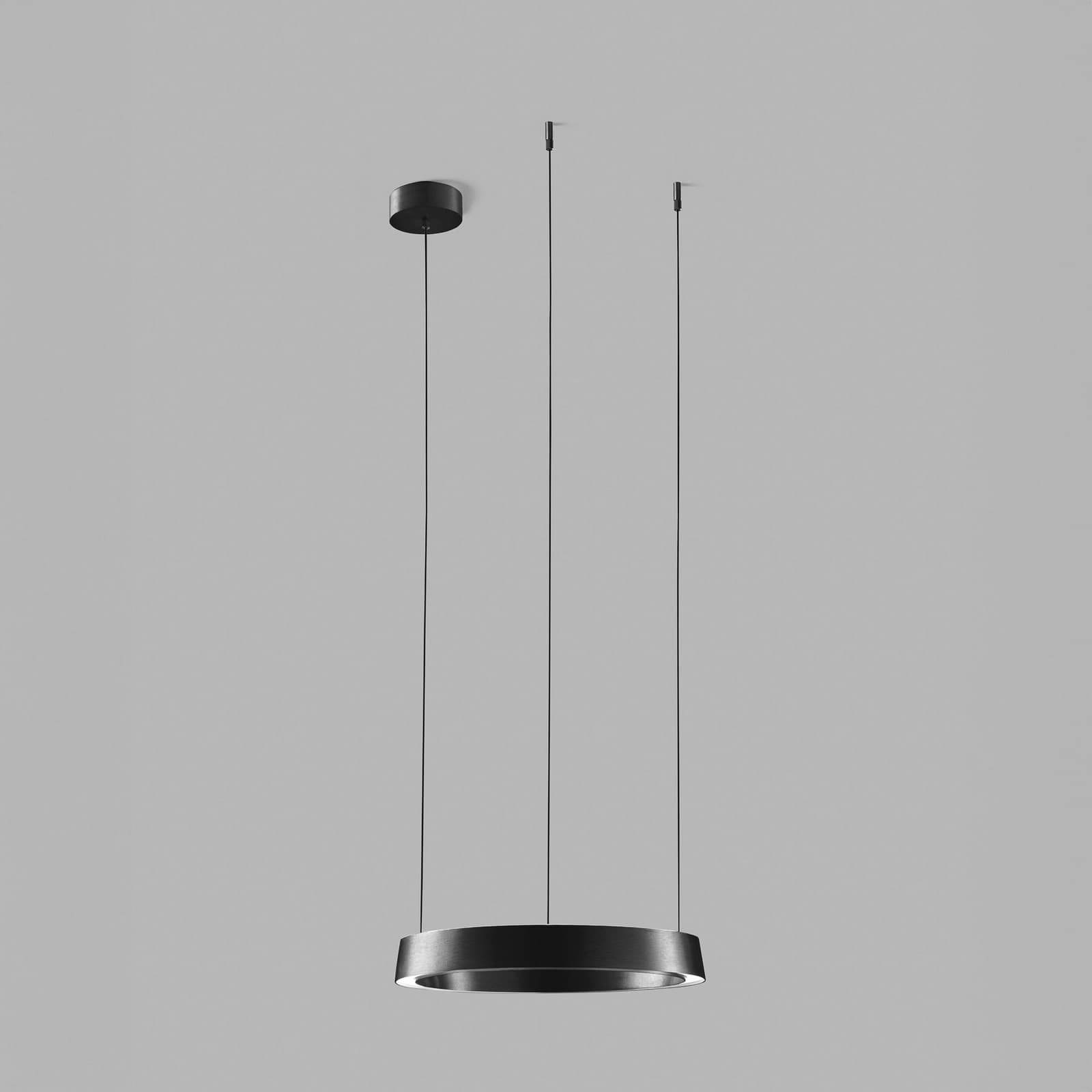 Edge Round LED-hengelampe, svart, Ø40cm, CCT - Light-Point - Kjøkken - Design - Aluminium - Rund