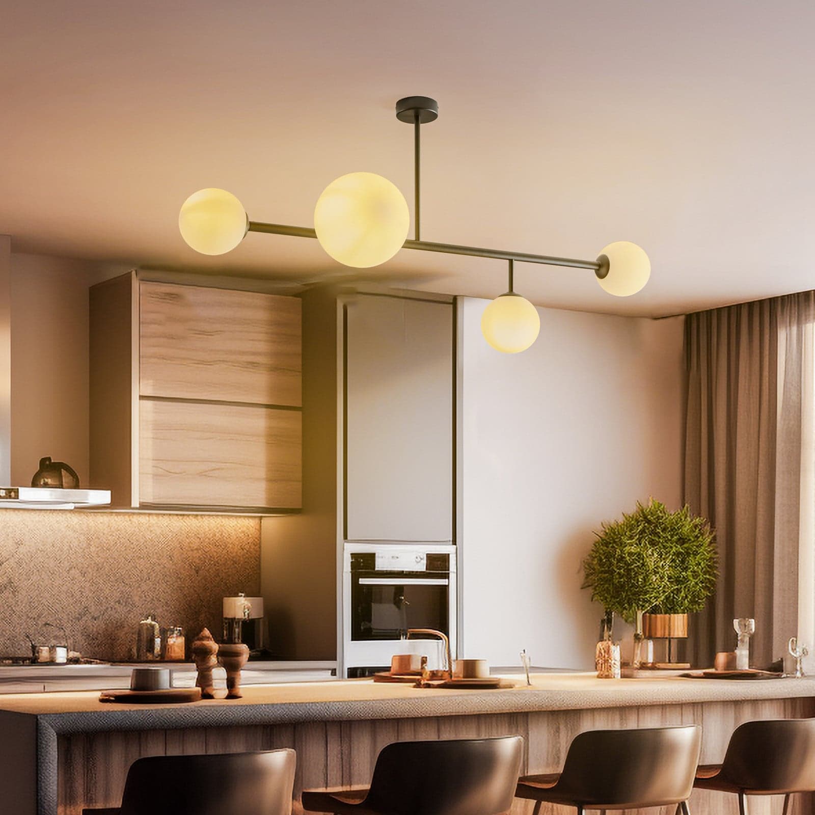 Dione taklampe, svart, 4 lyskilder - ALDEX - Spisestue - Moderne - Metall - Med flere lyskilder