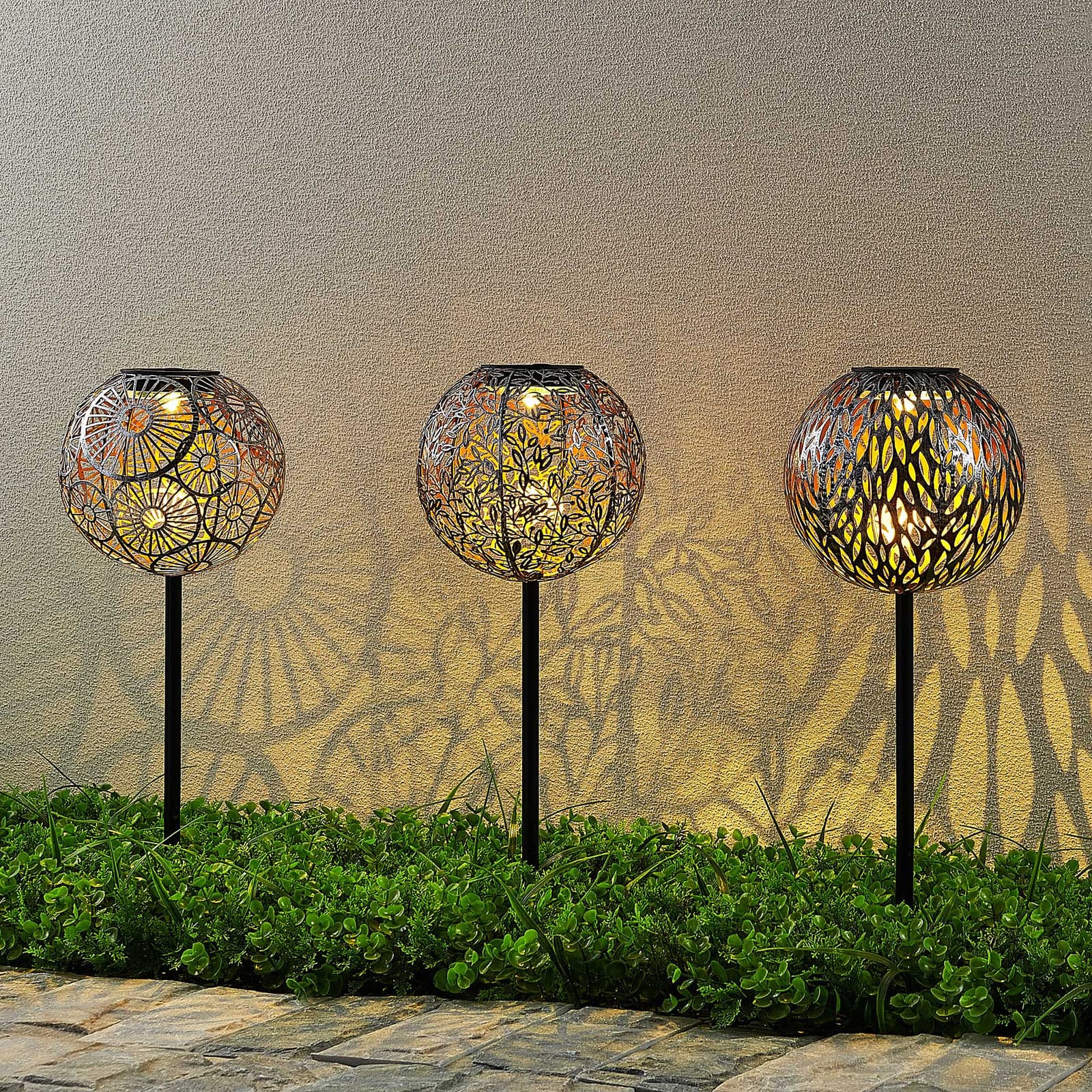 Vilani LED Solcelle Hage Lampe 3 pcs. Silver - Lindby - Terrasse - Marokkansk - Metall - Med en lyskilde