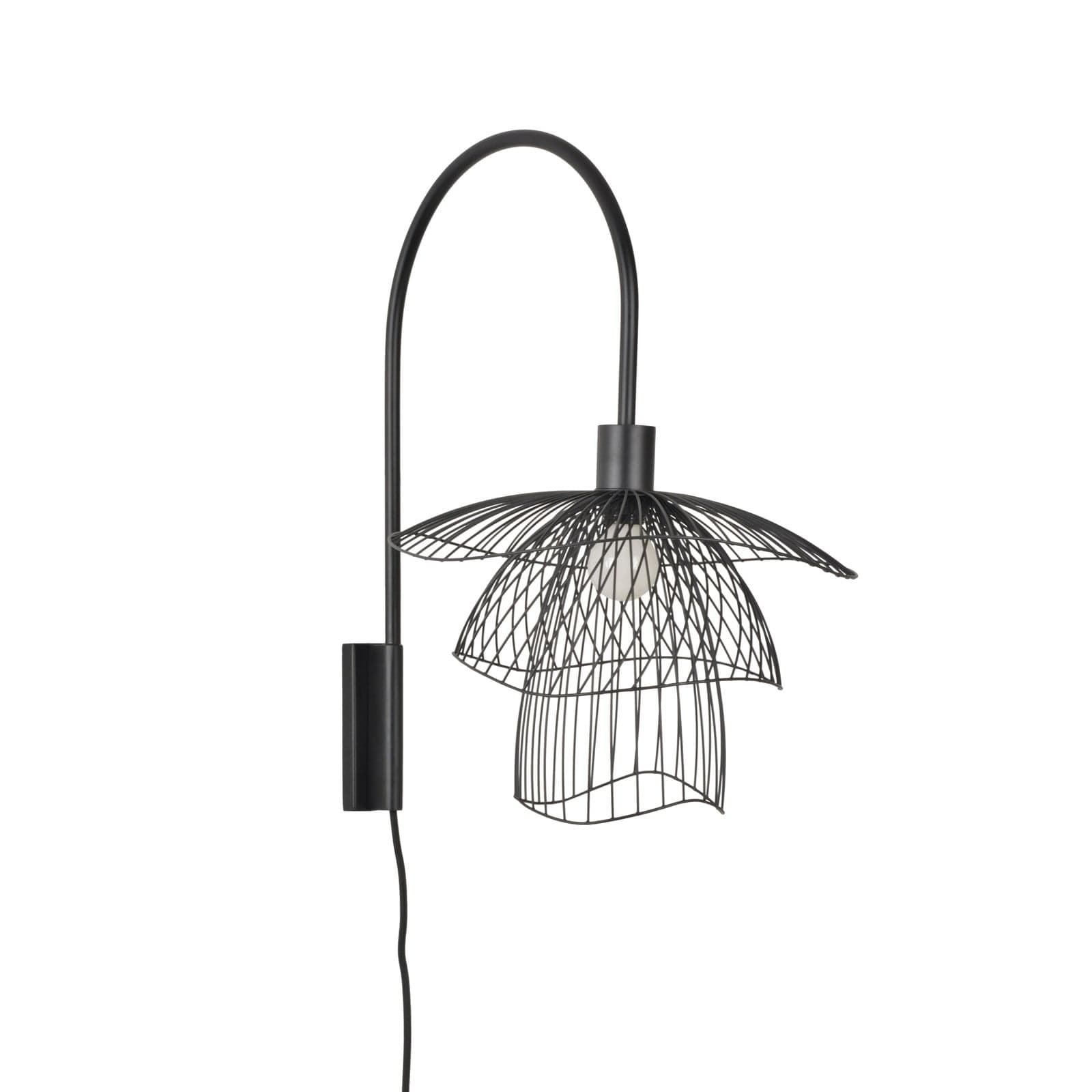 Papillon XS vegglampe, svart, metall, E14 - Forestier - Stue - Design - Med en lyskilde