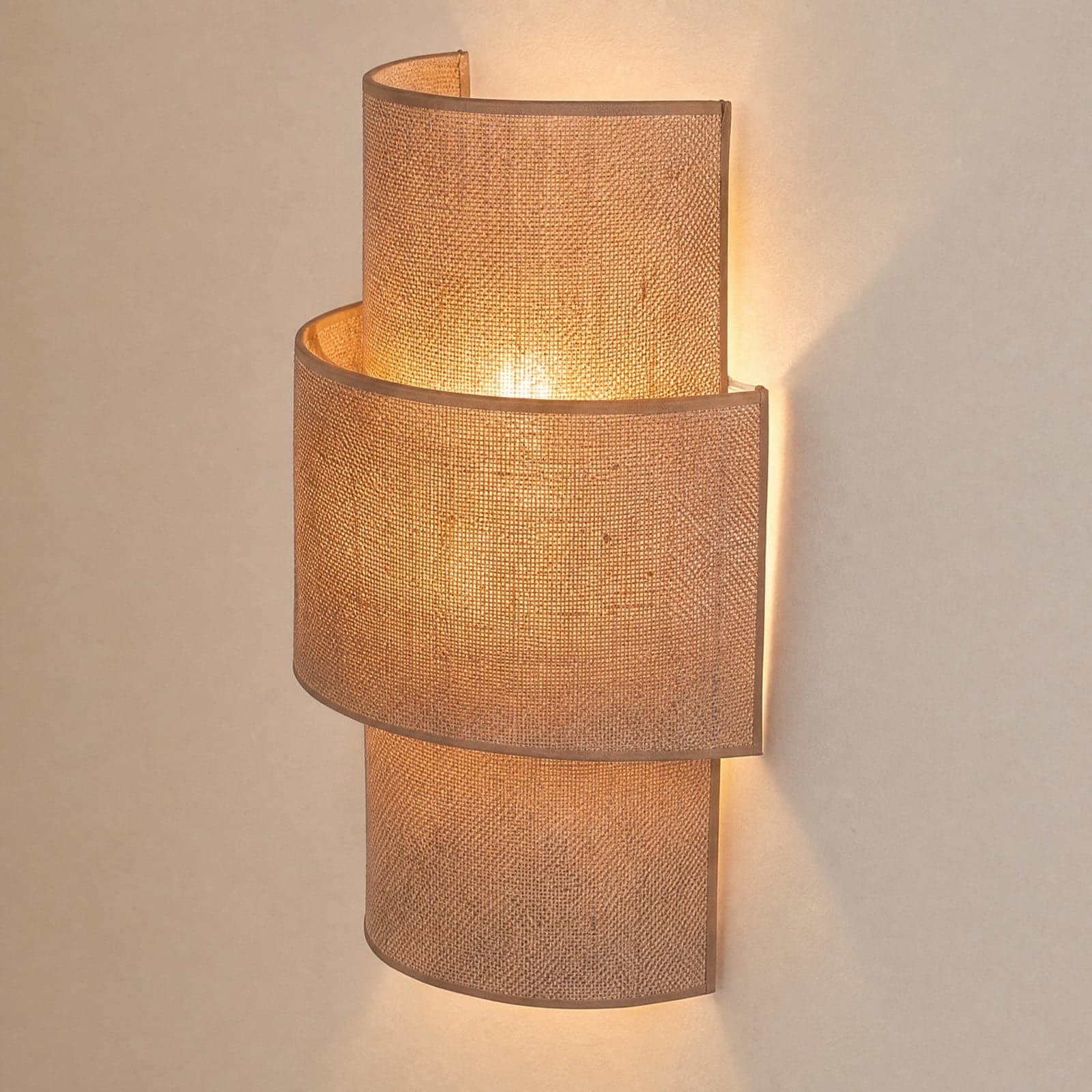 Nature vegglampe, jute, høyde 41 cm, tekstil, opp/ned – Duolla - Stue - Boho - Stoff / Tekstil - Med flere lyskilder