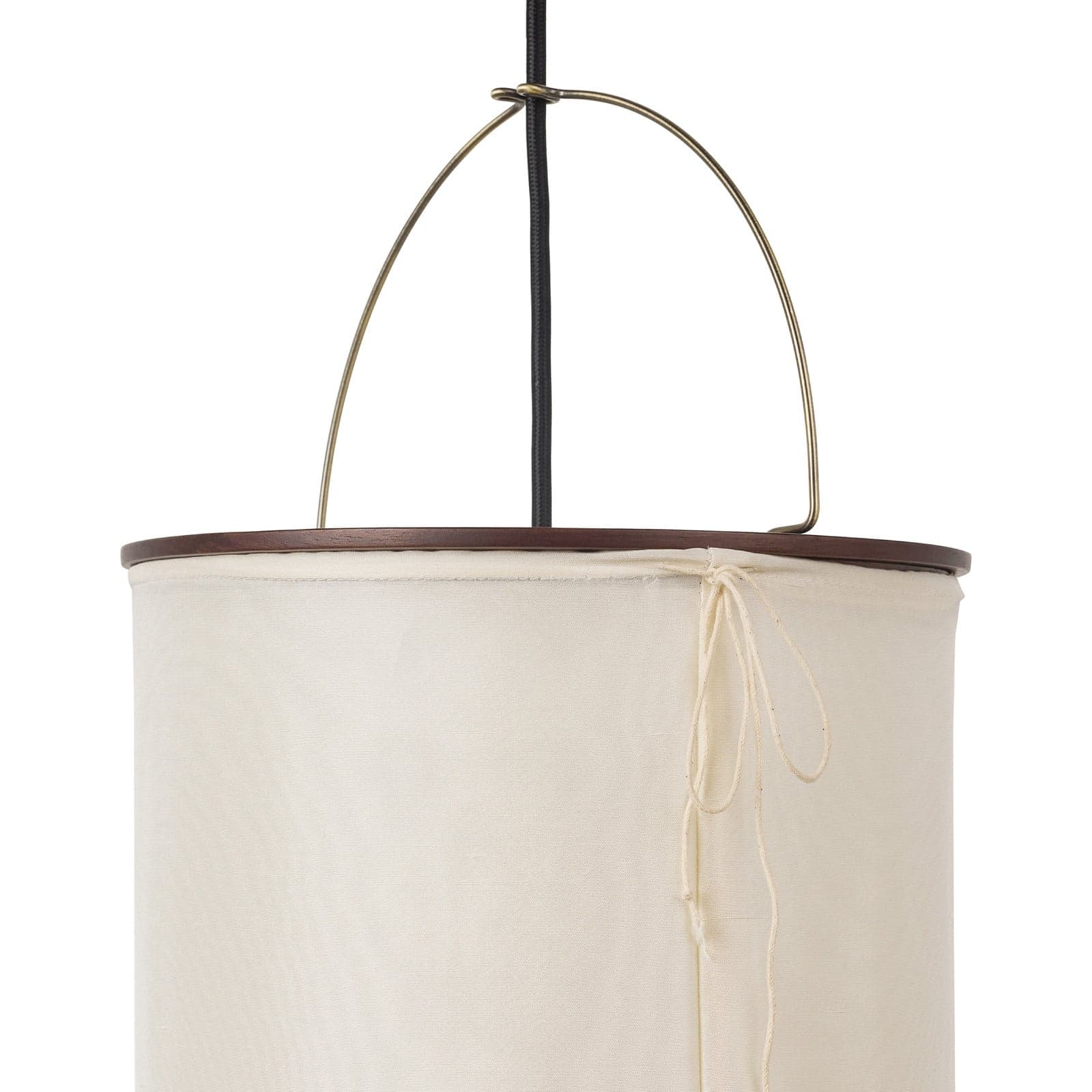 Vegglampe Silk Lantern, hvit/svart, stikkontakt, E27 – Gubi - Stue - Design - Stoff / Tekstil - Med en lyskilde