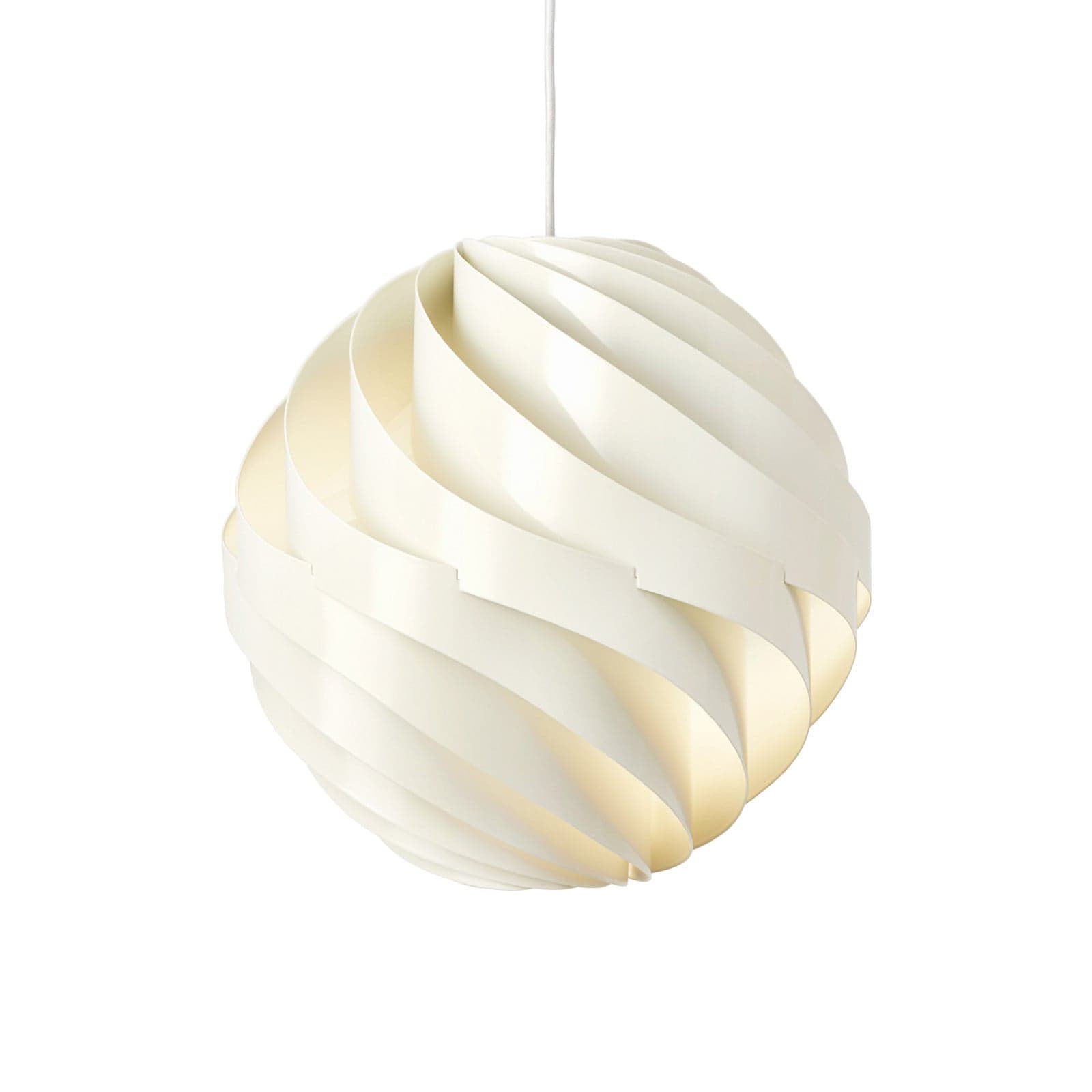 Turbo pendellampe Ø36 Glossy Alabaster White/White - Gubi - Stue - Design - Aluminium - Med skjerm