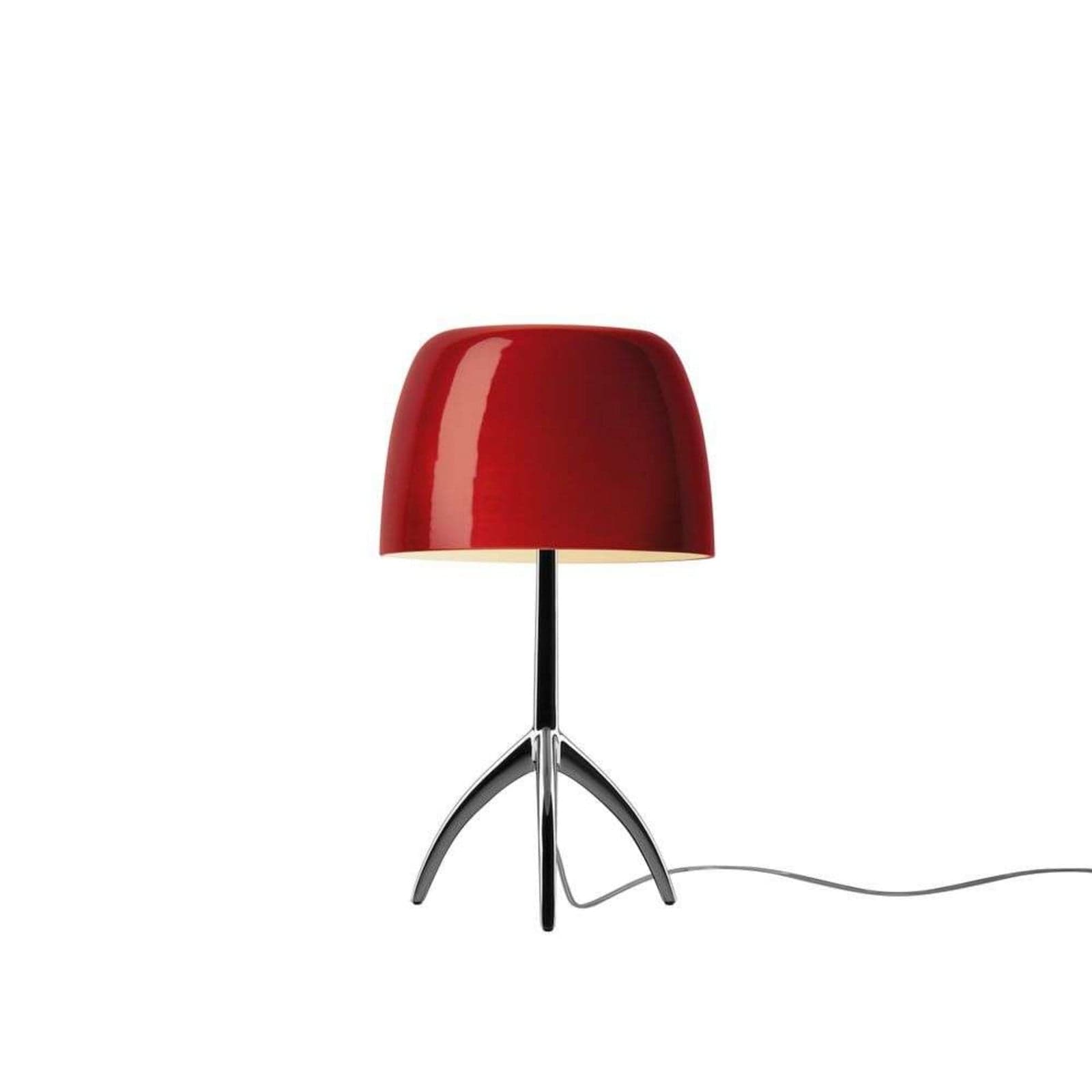 Lumiere Piccola bordlampe, krom/rød, 35 cm - Foscarini - Stue - Aluminium