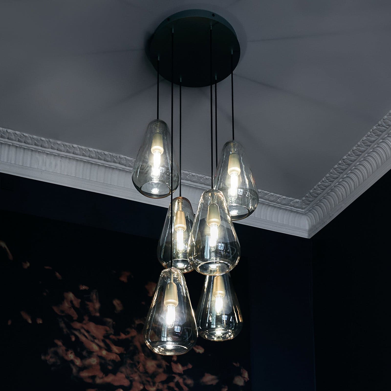 Anoli 6 Lysekrone Nordic Gold/Gold - Nuura Nuura Aps - Stue - Design - Glass - Med flere lyskilder