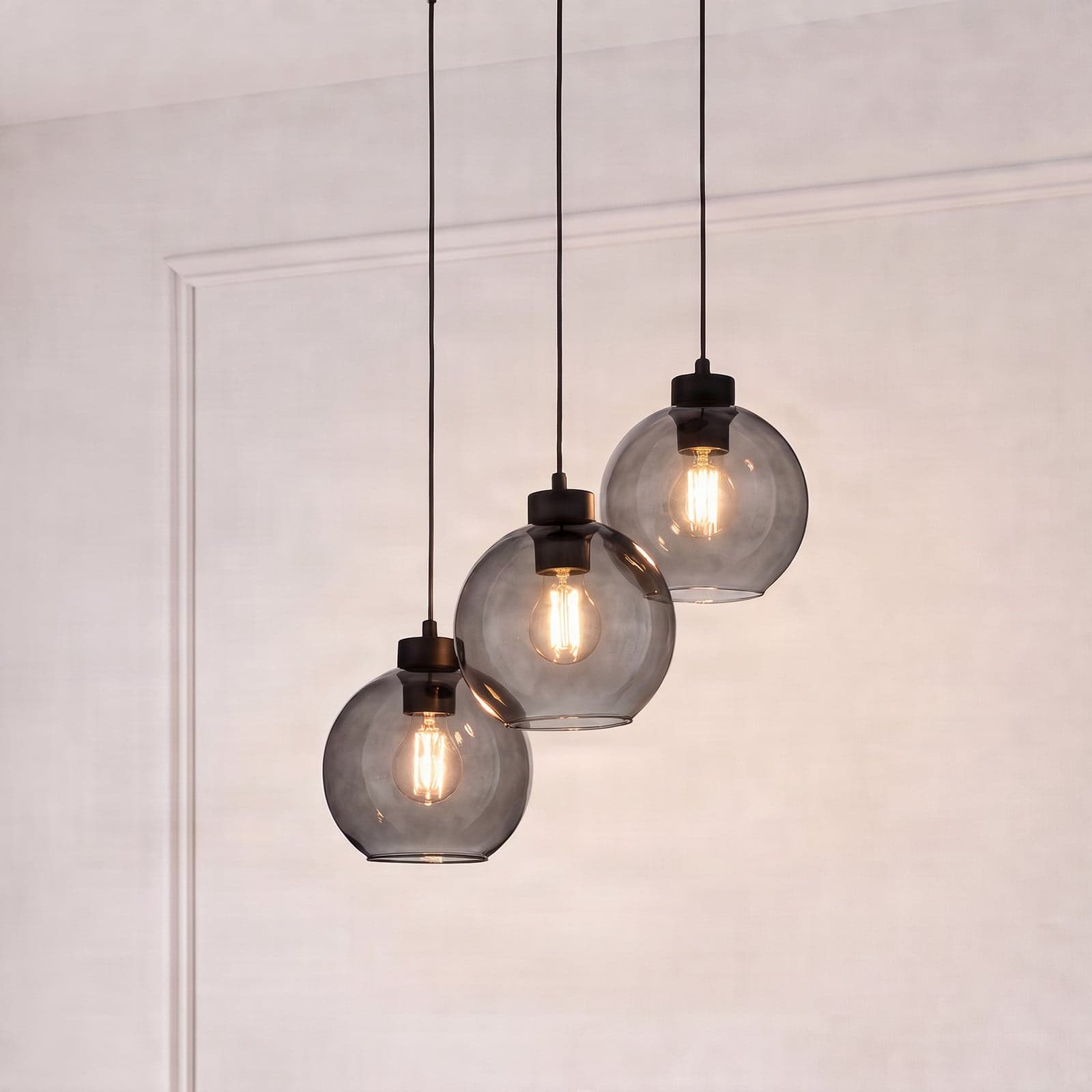 Cubus 3 Pendel Graphite - Euluna TK Lighting - Stue - Moderne - Glass - Med flere lyskilder