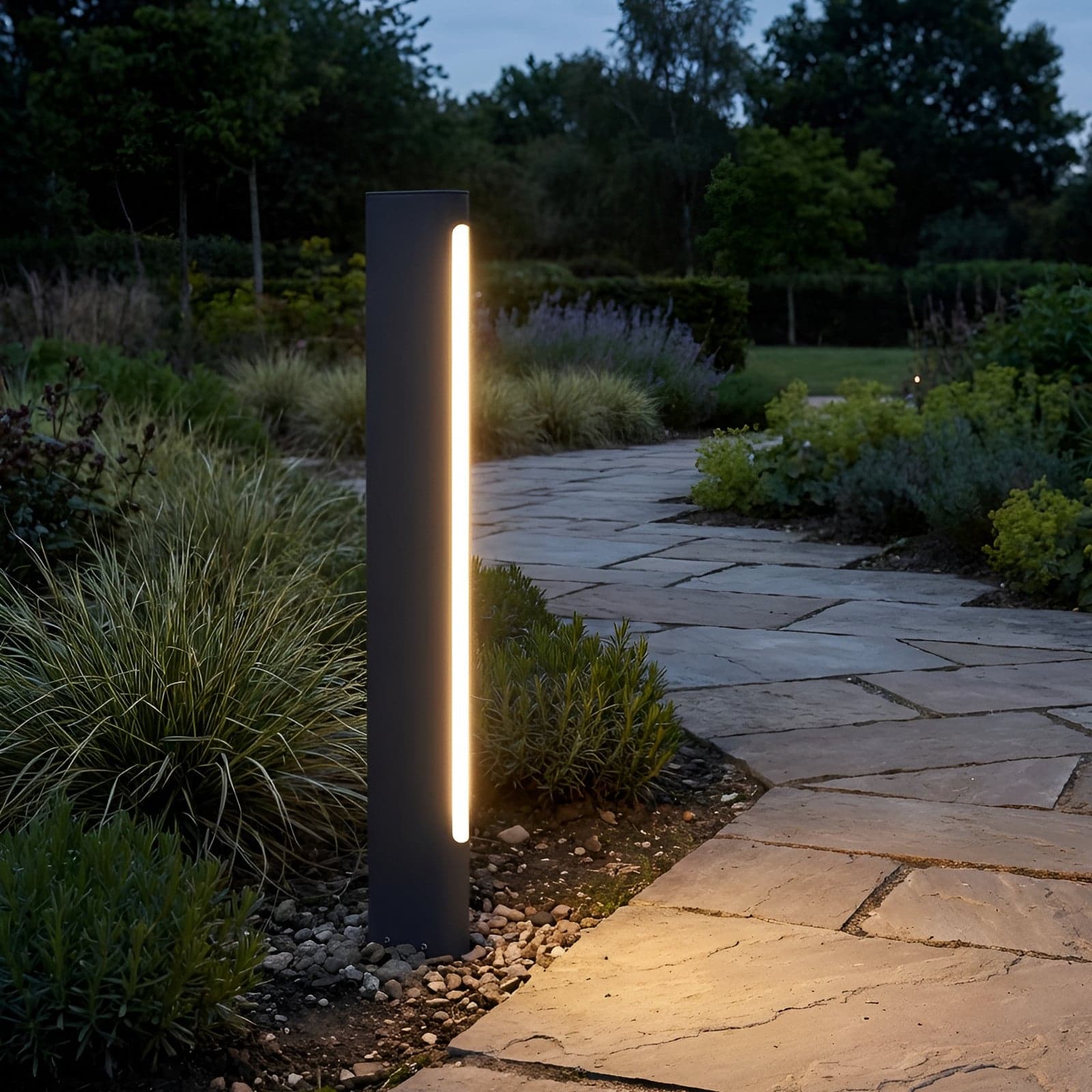 Celiora LED-gatelampe, antrasitt, 3000 K, 80 cm - Lucande - Terrasse - Moderne - Aluminium - Kantet
