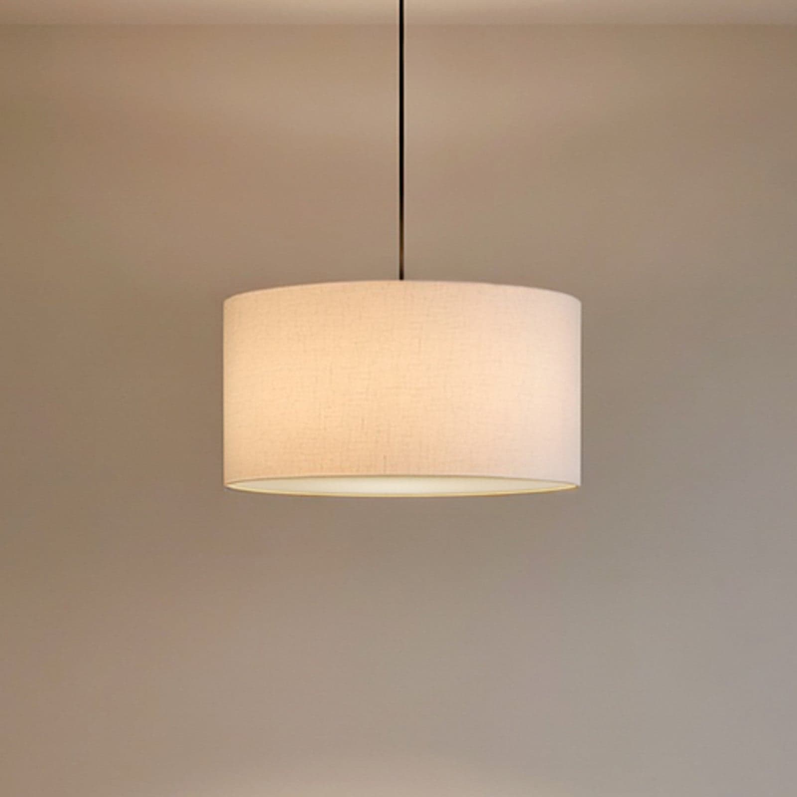 Soft hengelampe, Ø60 cm, hvit/bronse, lin, 3 lyskilder – Belid - Stue - Skandinavisk - Stoff / Tekstil - Med skjerm