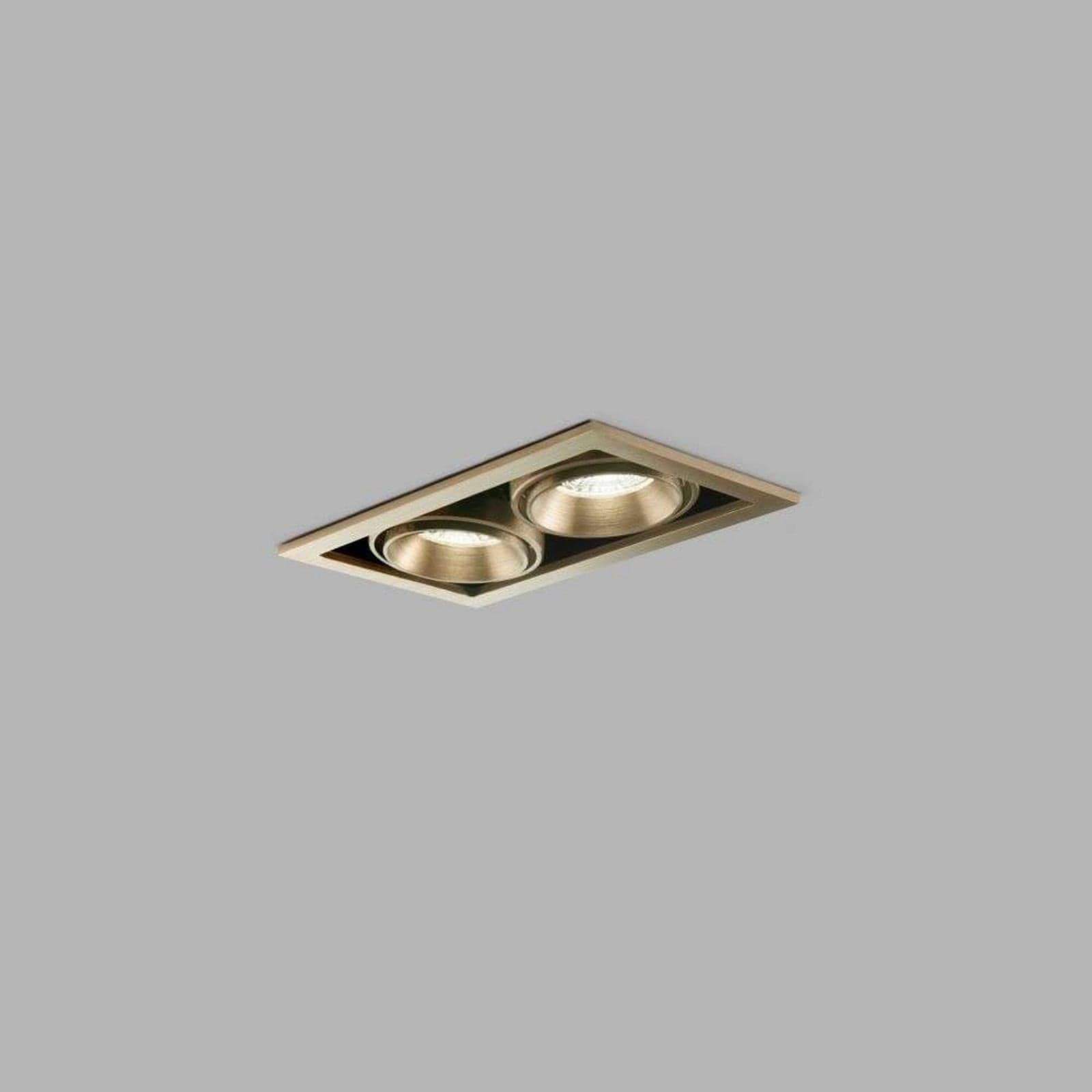 Ghost 2 innfelte spotlights 2x6W 2700/3000K messing - LIGHT-POINT - Stue - Metall