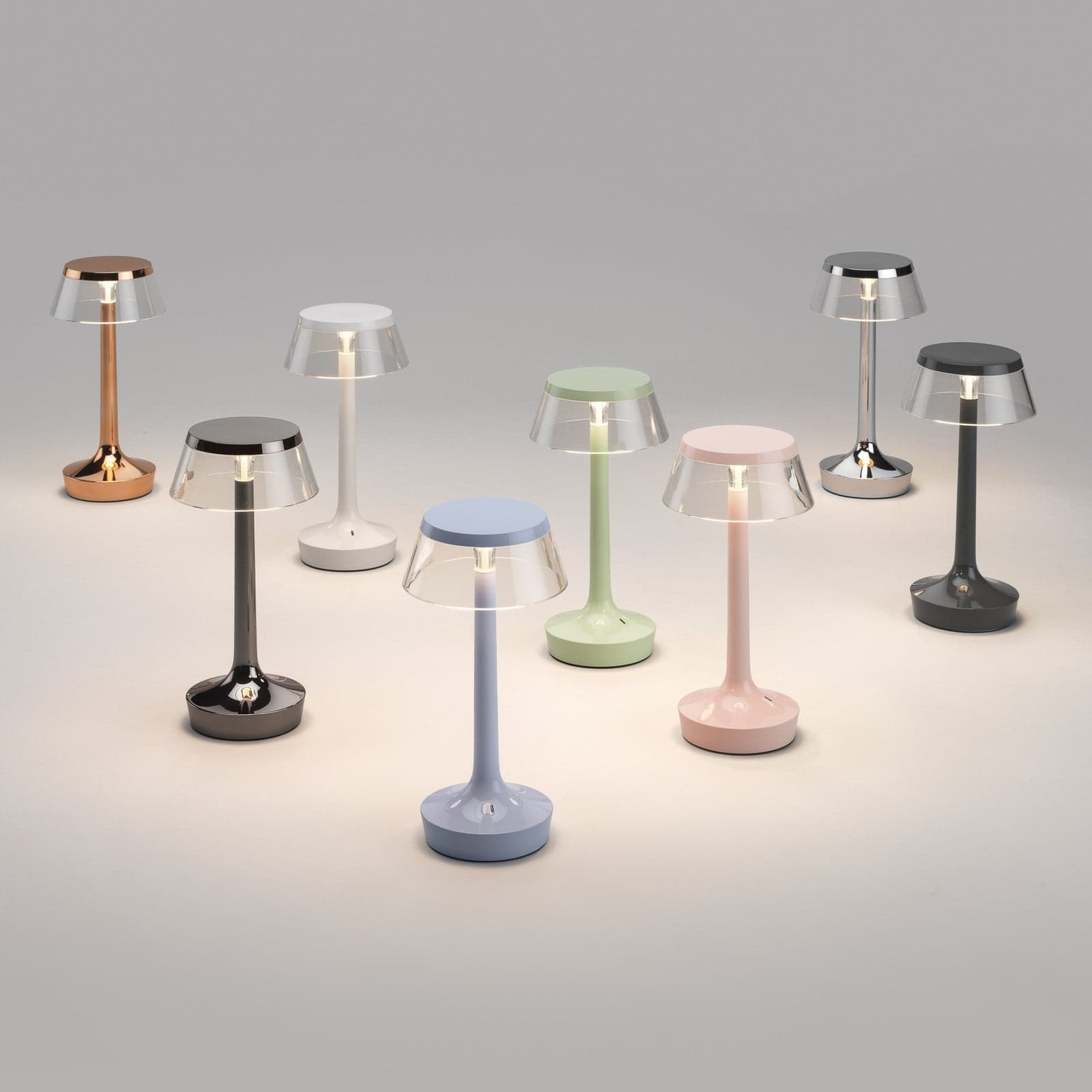 Bon Jour Unplugged Bordlampe Stormy Grey - Flos - Entré - Design - Plast - Med skjerm