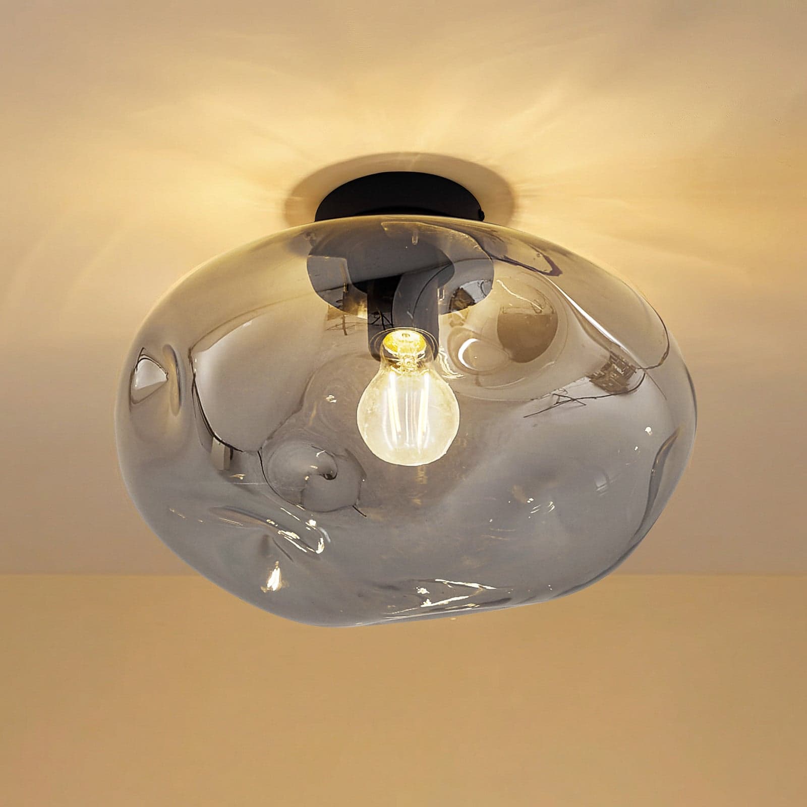 Lelia taklampe Ø 35 cm røykgrå glass - Lindby - Spisestue - Design - Plafond