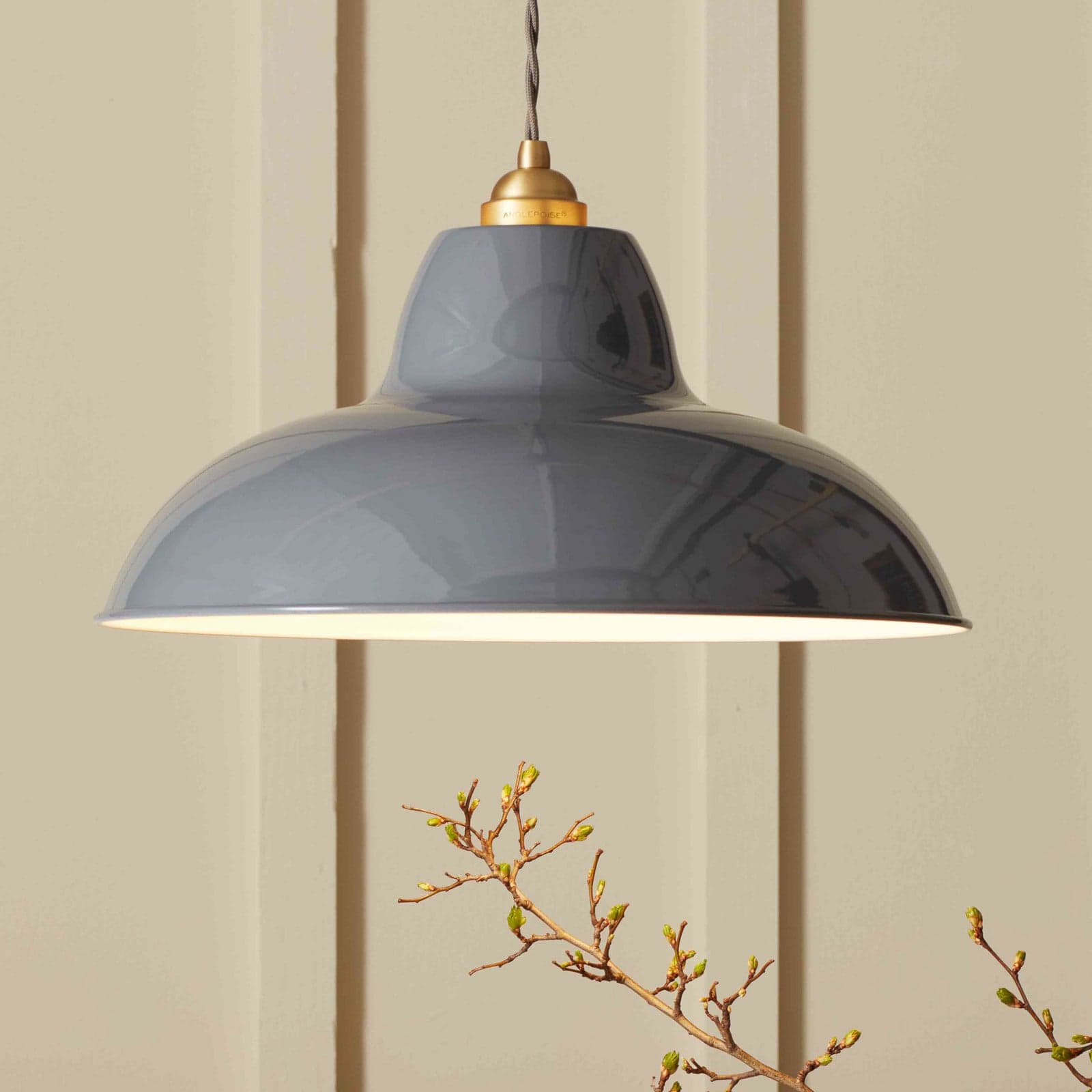 Original 1227 Brass Midi Wide pendellampe, grå - Anglepoise - Stue - Design - Metall - Med en lyskilde