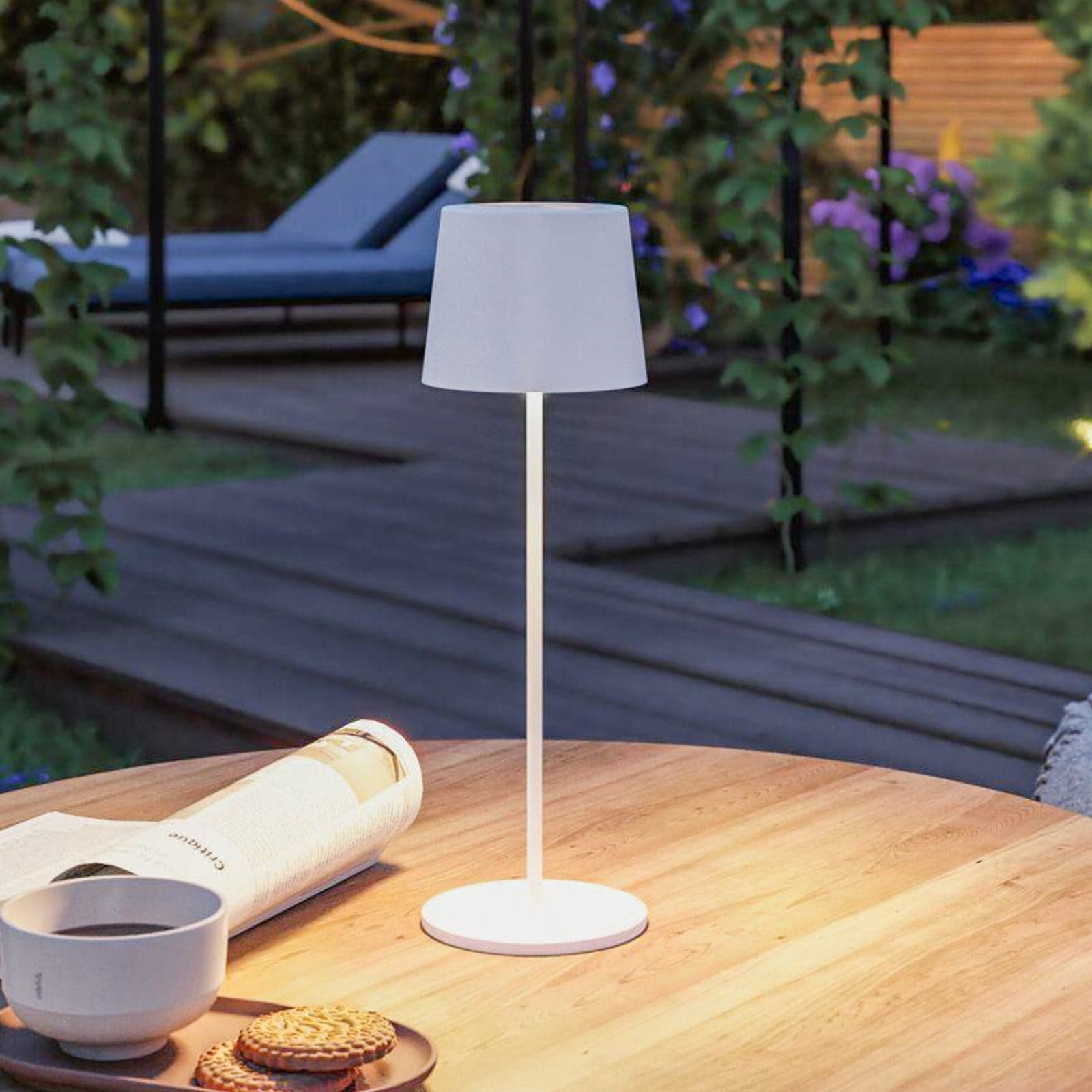 Gilo bærbar bordlampe IP44 matt hvit – Paulmann - Stue - Moderne - Plast - Med en lyskilde