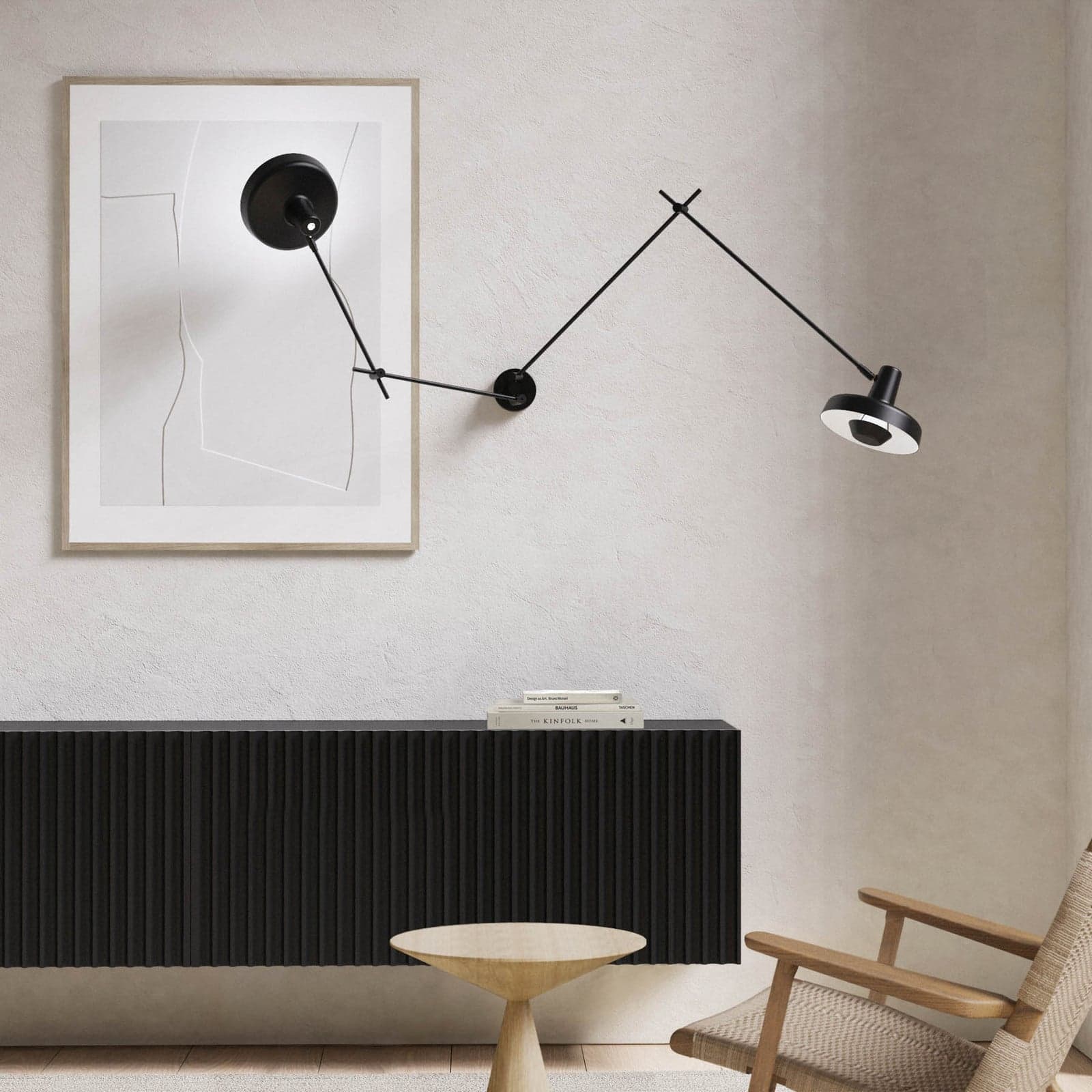 Arigato Vegglampe Double Long Short Black - Grupa - Arbeidsrom / kontor - Metall - Rund