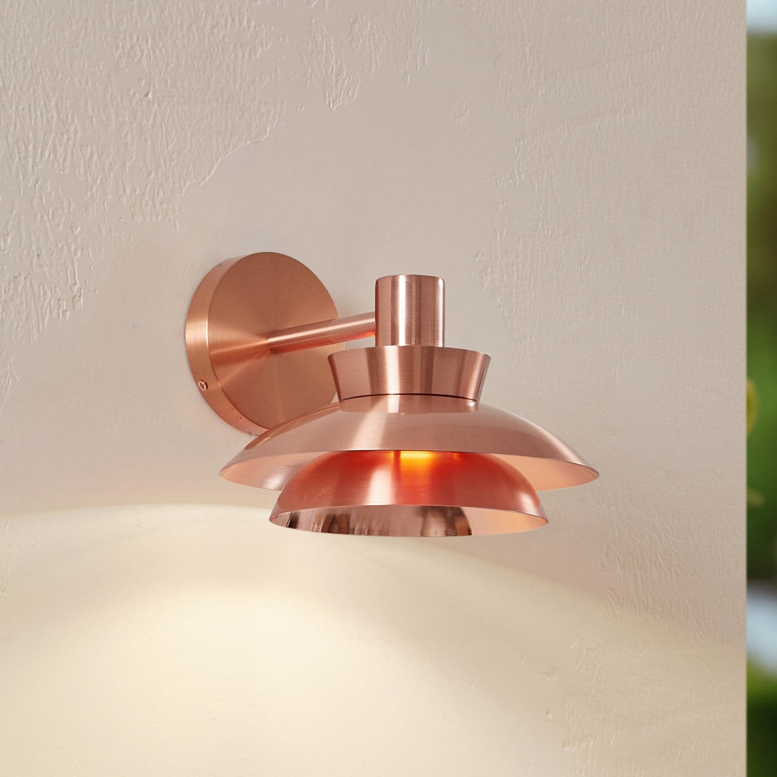 Thais utendørs vegglampe i rustfritt stål, kobberfarget - Lucande - Terrasse - Moderne - Med en lyskilde