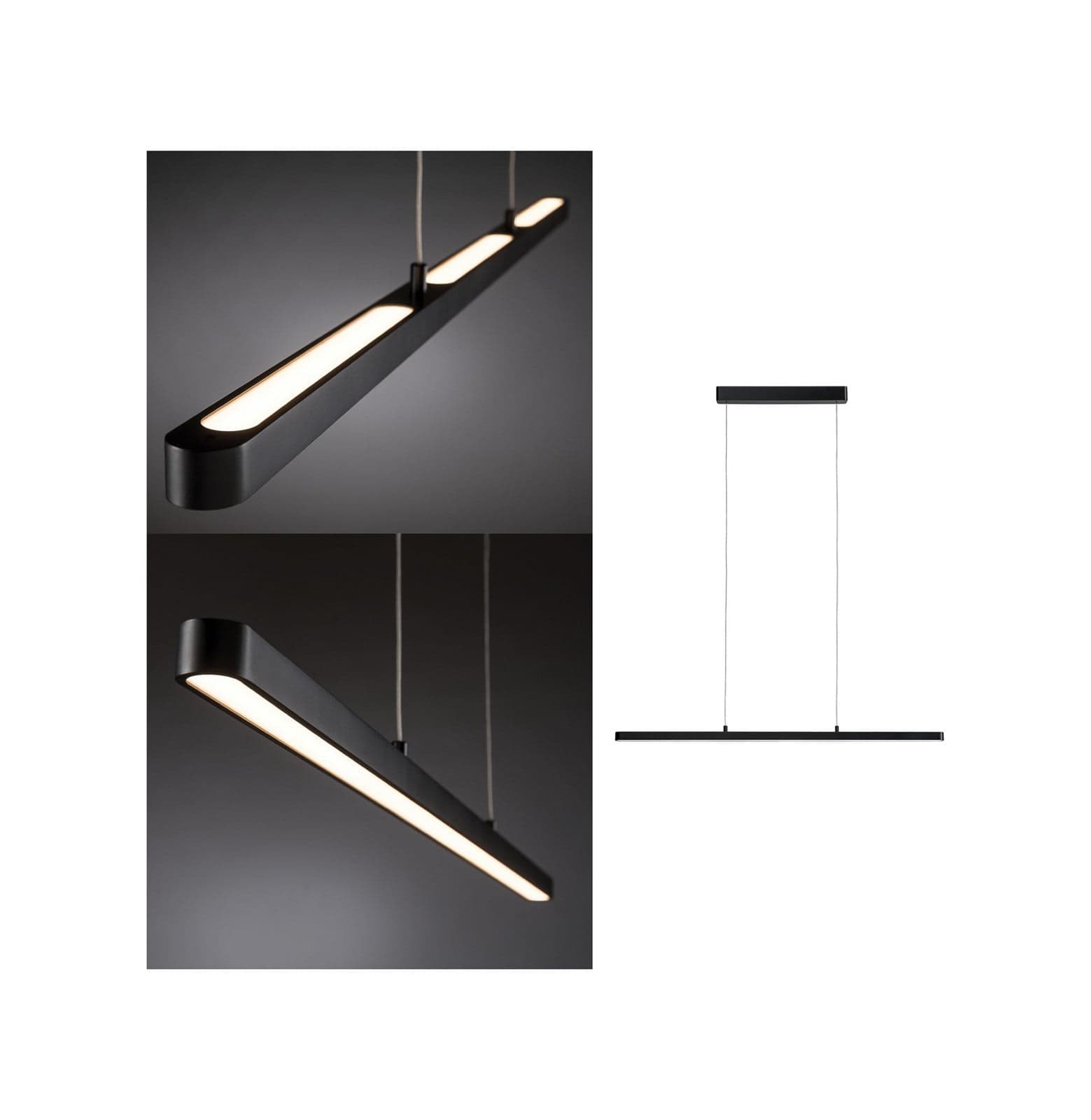 Lento LED-pendellampe, svart, 100 cm, opp/ned, dimbar – Paulmann - Stue - Moderne - Metall - Med en lyskilde