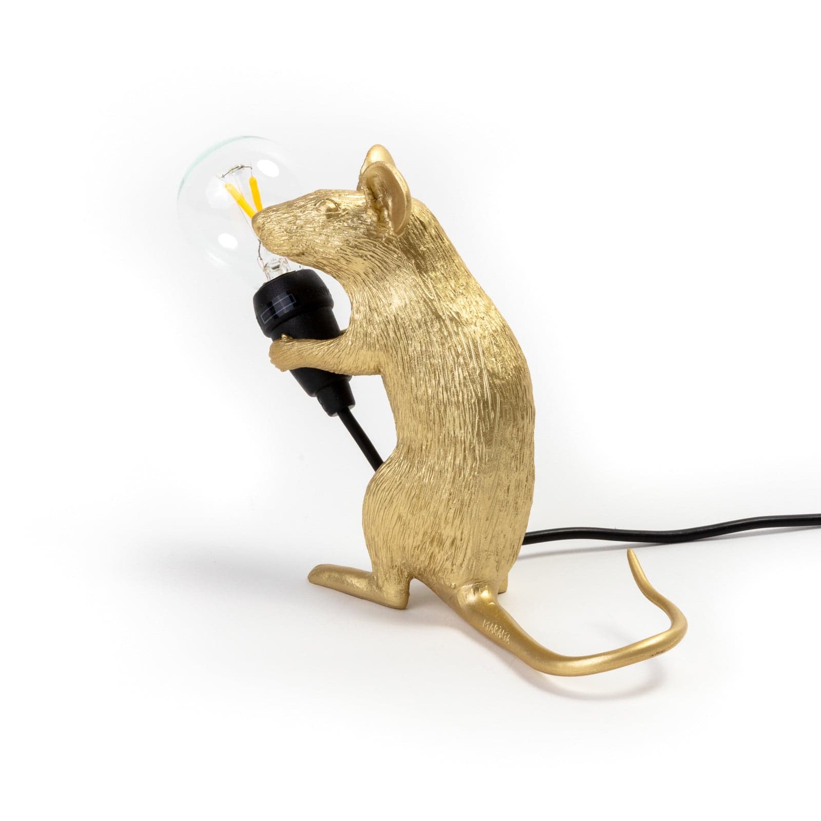 Mouse Lamp Mac Sitting Bordlampe Gull - Seletti Mouse Lamp Valentine - Stue - Design - Plast