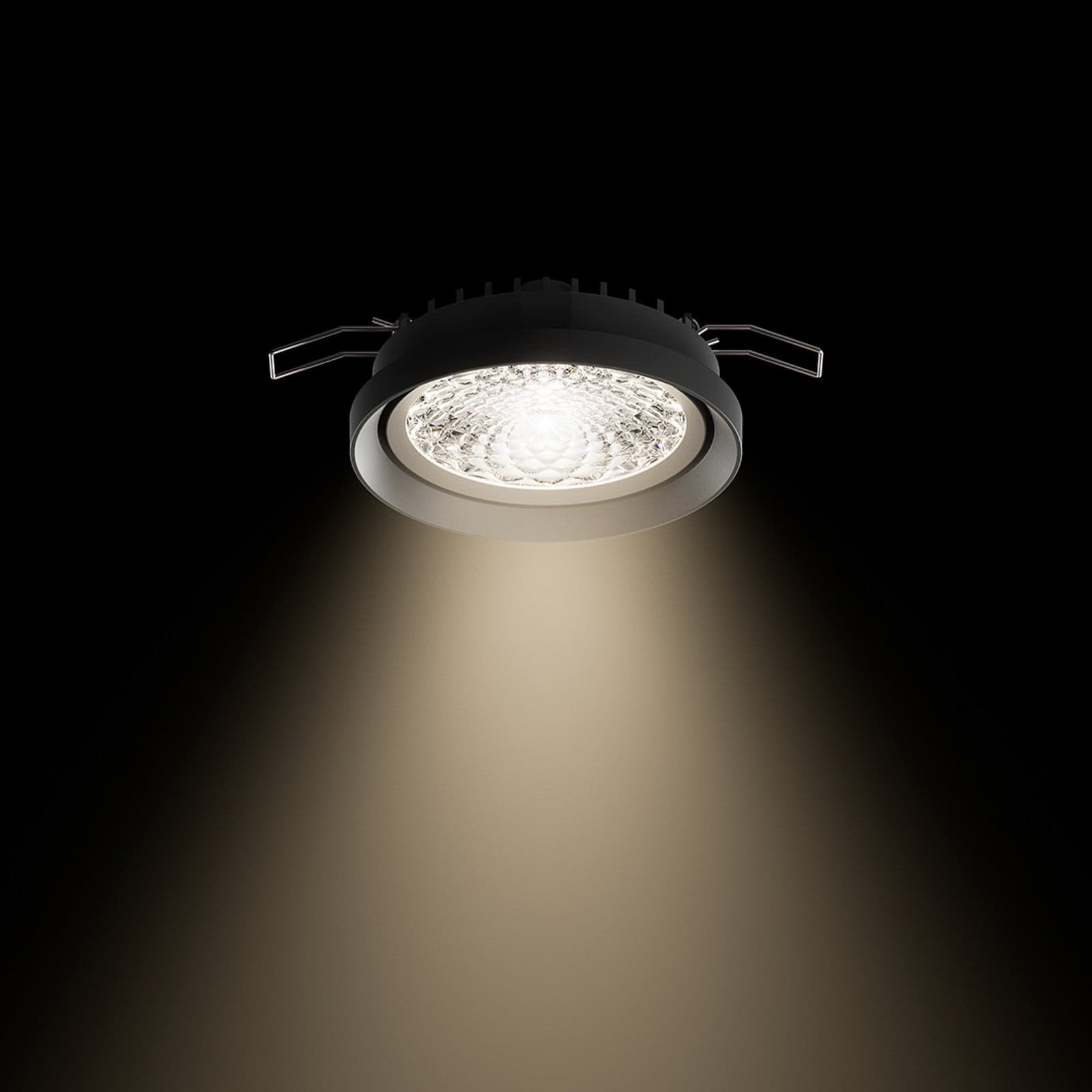 Nivo LED innfelt spot, svart, 50°, 11 cm, fast, dimbar – Sigor - Stue - Moderne - Aluminium - Med en lyskilde