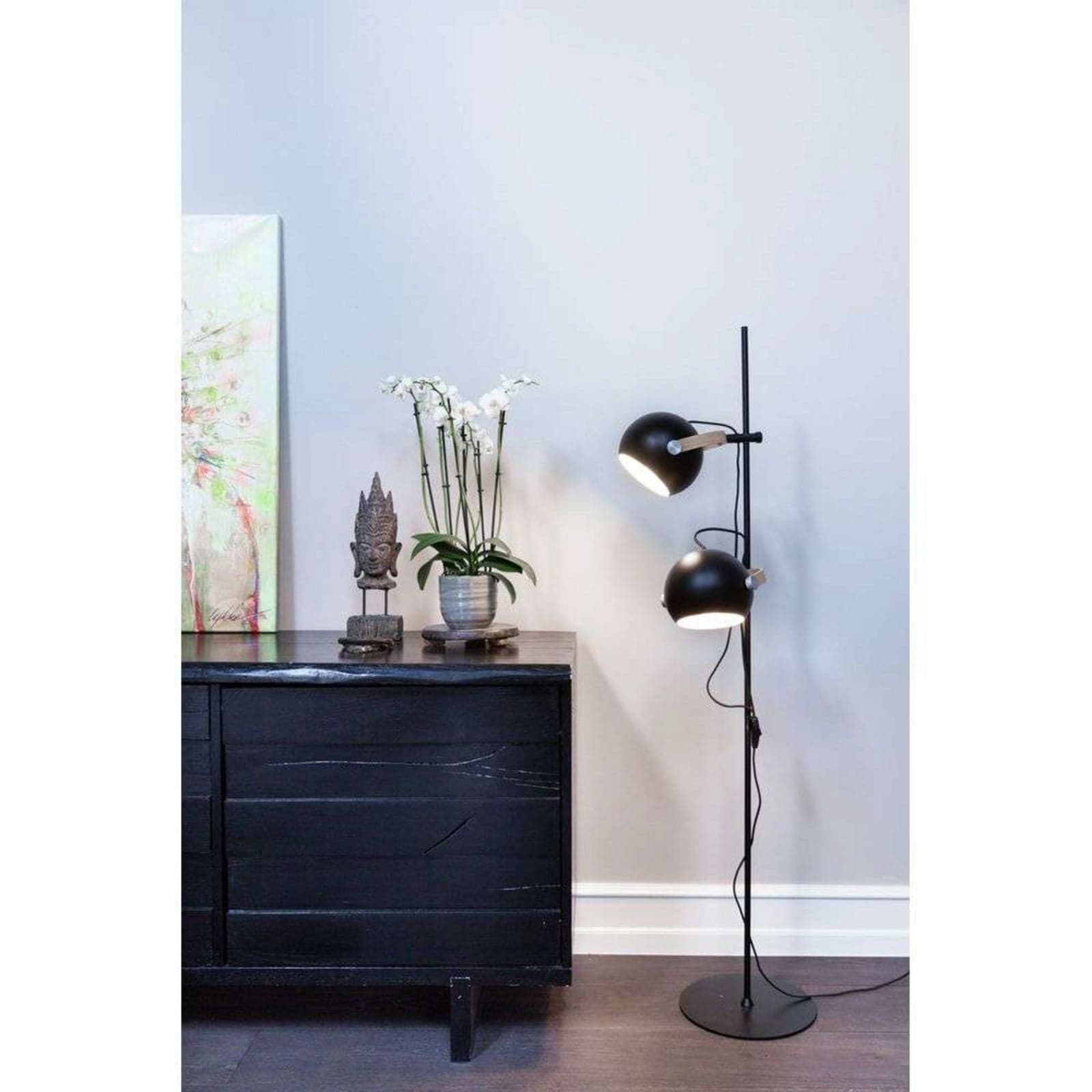 D.C Gulvlampe 2L Ø18 White/Oak - Halo Design - Stue - Glass