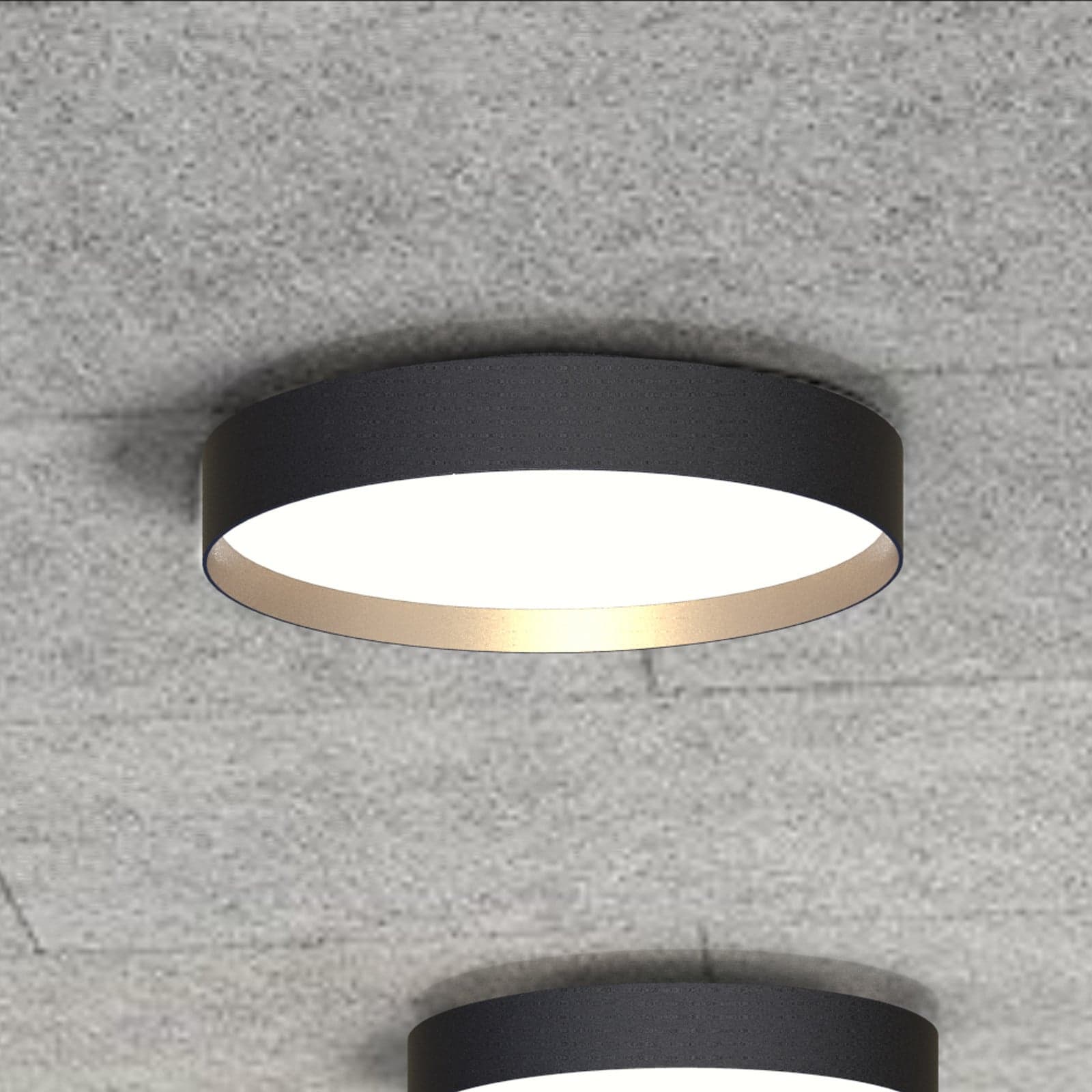 Lucia 45 Taklampe Black/Gold - Loom Design - Stue - Moderne - Metall - Rund