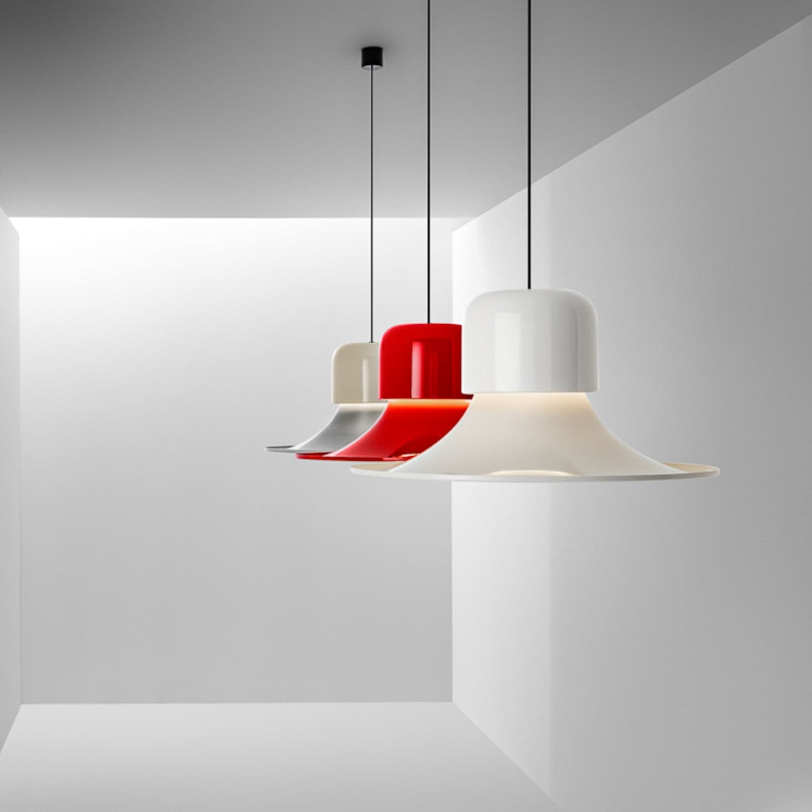 Campana LED-hengelampe, rød, DALI-Push - Stilnovo - Stue - Design - Metall - Med en lyskilde