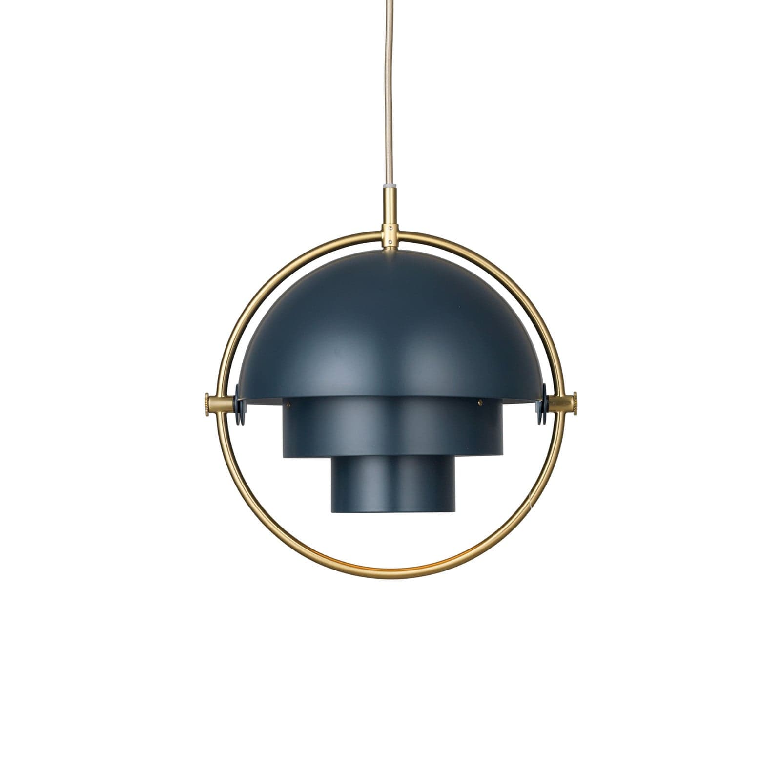 Multi-Lite pendellampe S messing/midnattblå – Gubi - Stue - Design - Metall - Med skjerm