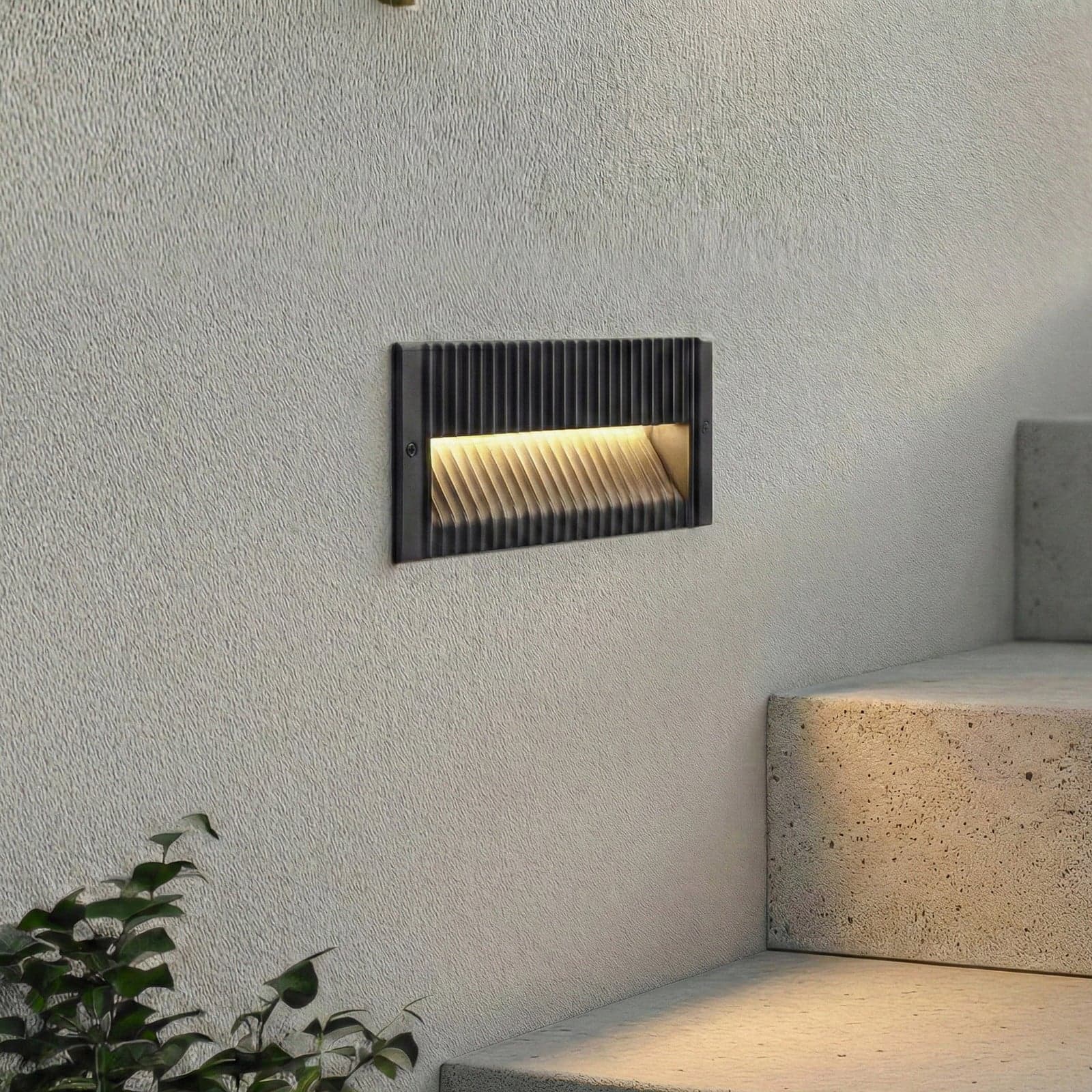 Tavion LED innfelt vegglampe, antrasitt, 25 cm, IP65 - Lucande - Terrasse - Moderne - Aluminium - Med en lyskilde