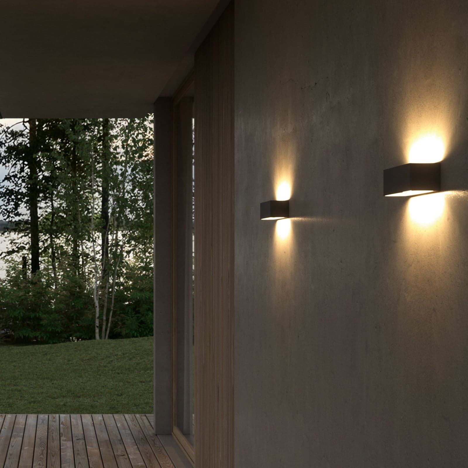 Linea W2 LED-vegglampe svart 30 cm, CCT, IP54 - Light-Point - Stue - Design - Aluminium - Med flere lyskilder