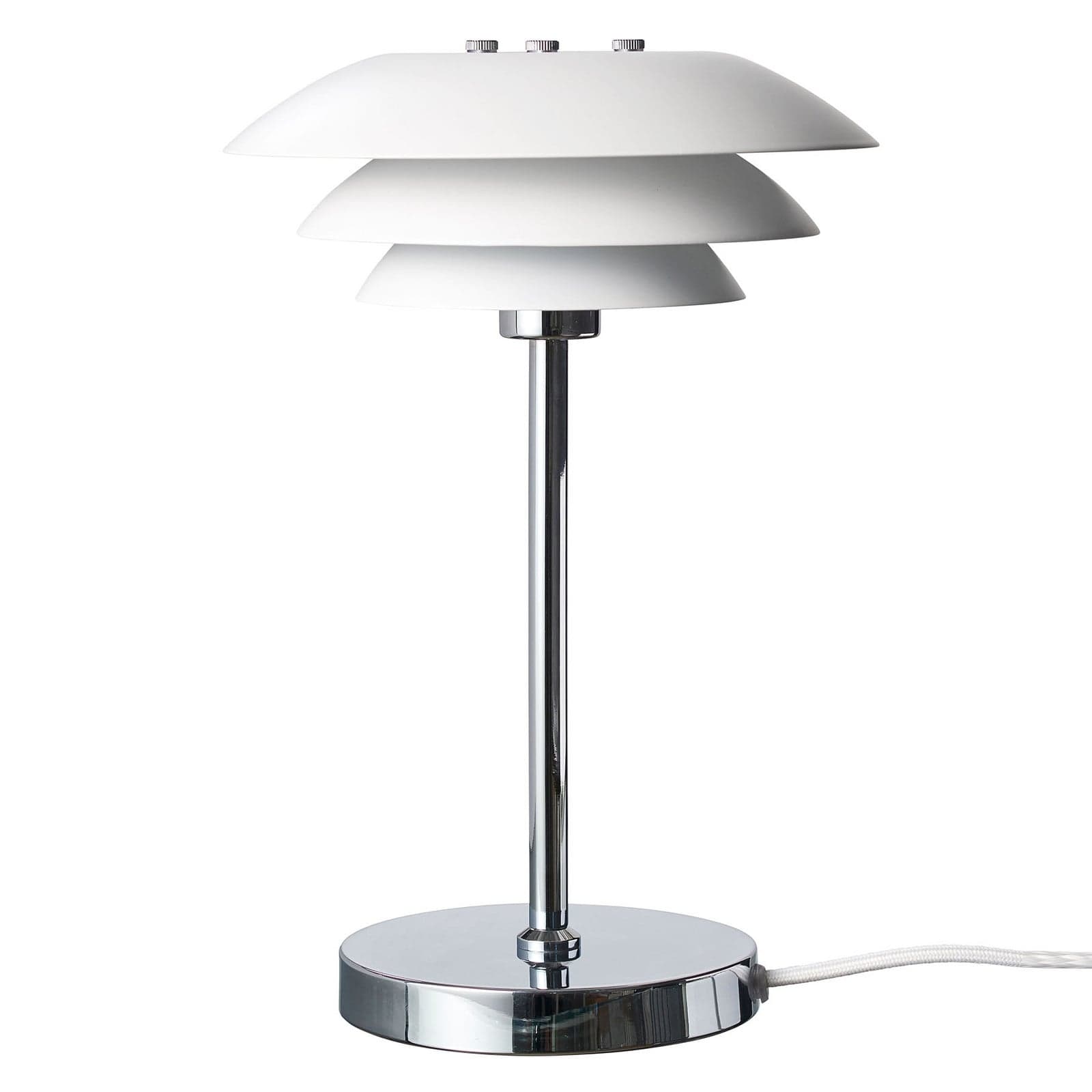 DL20 Bordlampe Hvit - Dyberg Larsen - Stue - Skandinavisk - Metall - Med skjerm