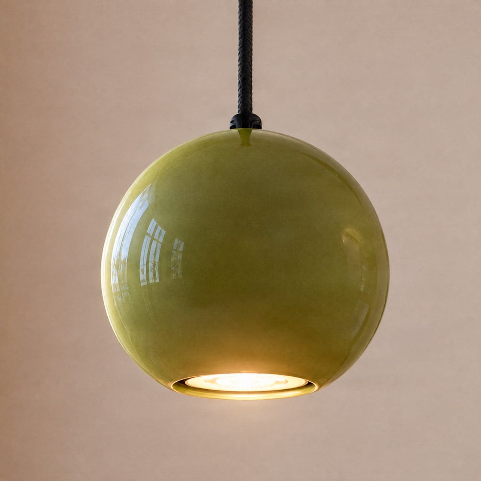 Hengelampe med keramisk kule, Ø 12 cm, grønn keramikk – SIGMA Ceramic Ball - Stue - Med en lyskilde