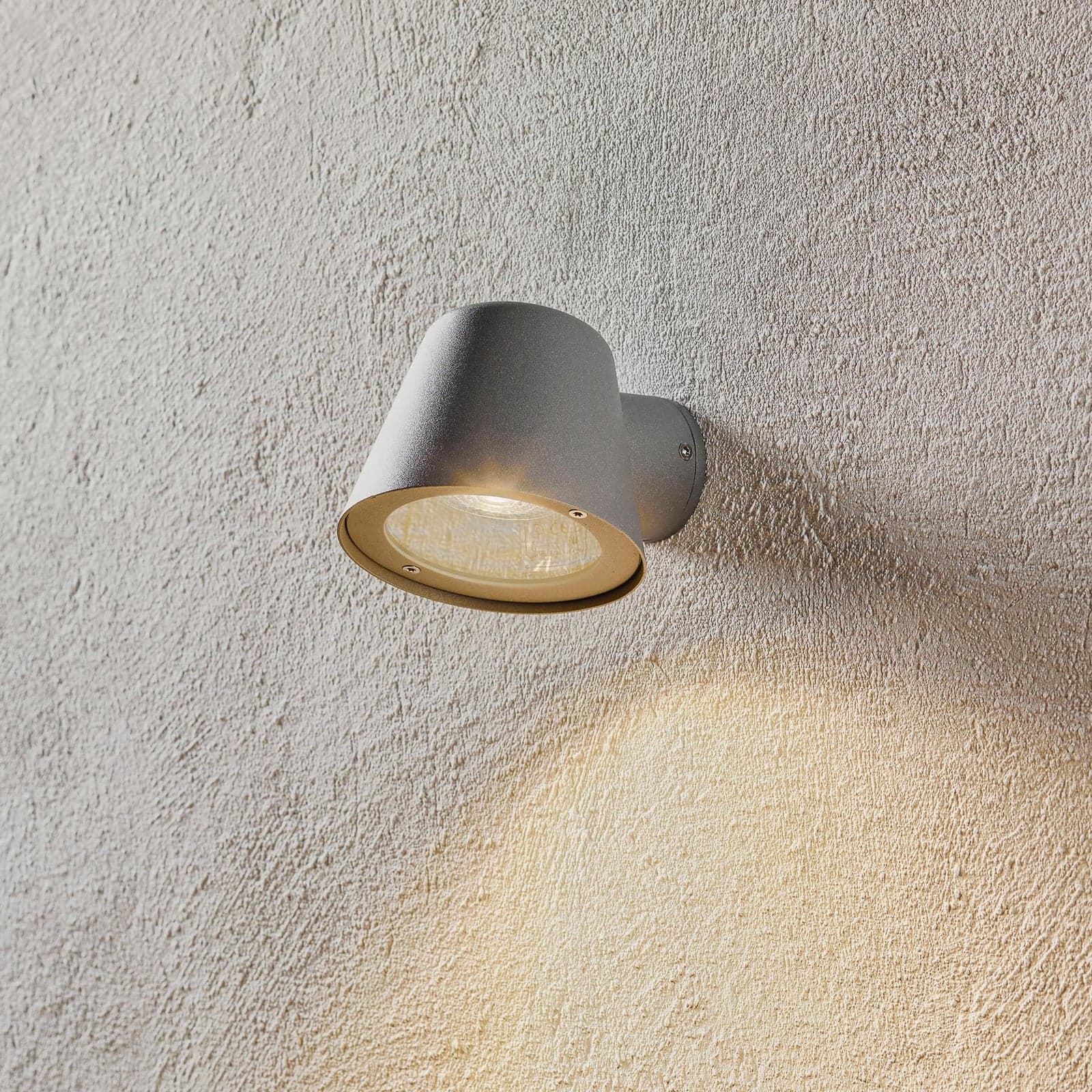 Aleria utendørs vegglampe, aluminium, grå - Nordlux - Moderne - Metall - Med en lyskilde