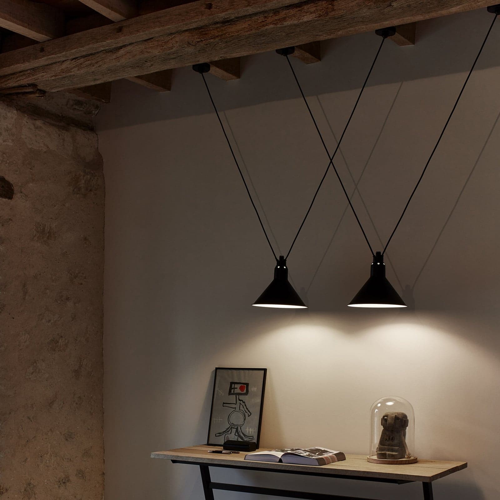 324 XL Pendel Conic Black- Lampe Gras - Stue - Metall