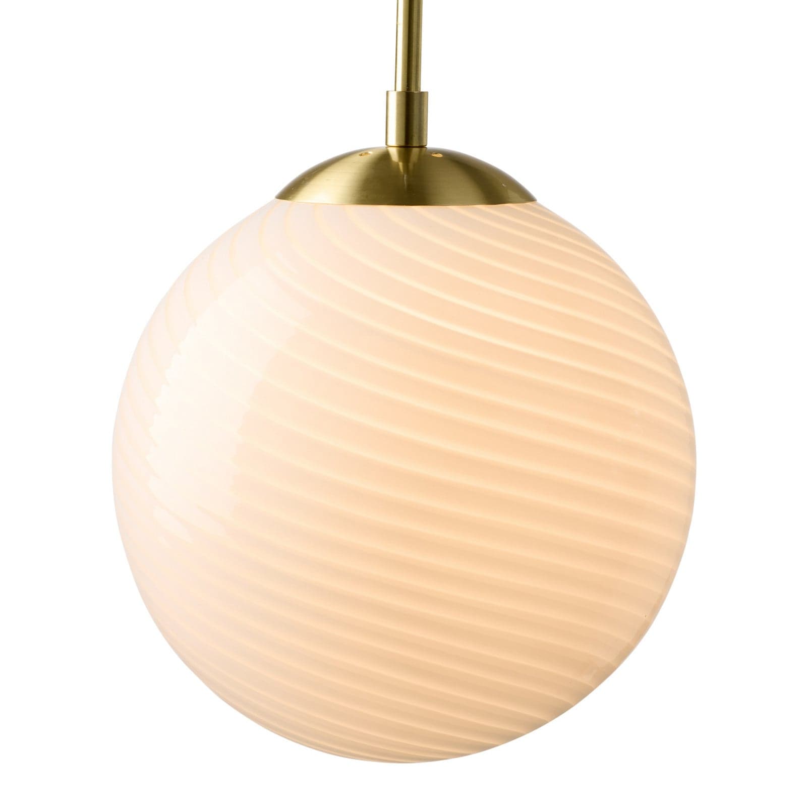 CANDY BALL hengelampe, opal/antikkmessing Ø 30 cm – Halo Design - Stue - Glass - Med en lyskilde