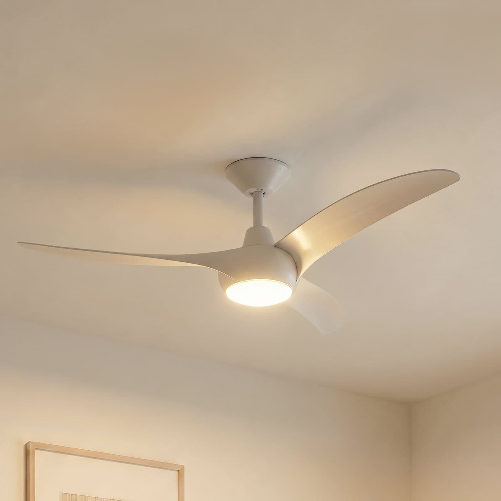 Briya LED-takvifte, CCT, dimbar, Ø 116 cm, hvit – Lindby - Stue - Moderne - Plast