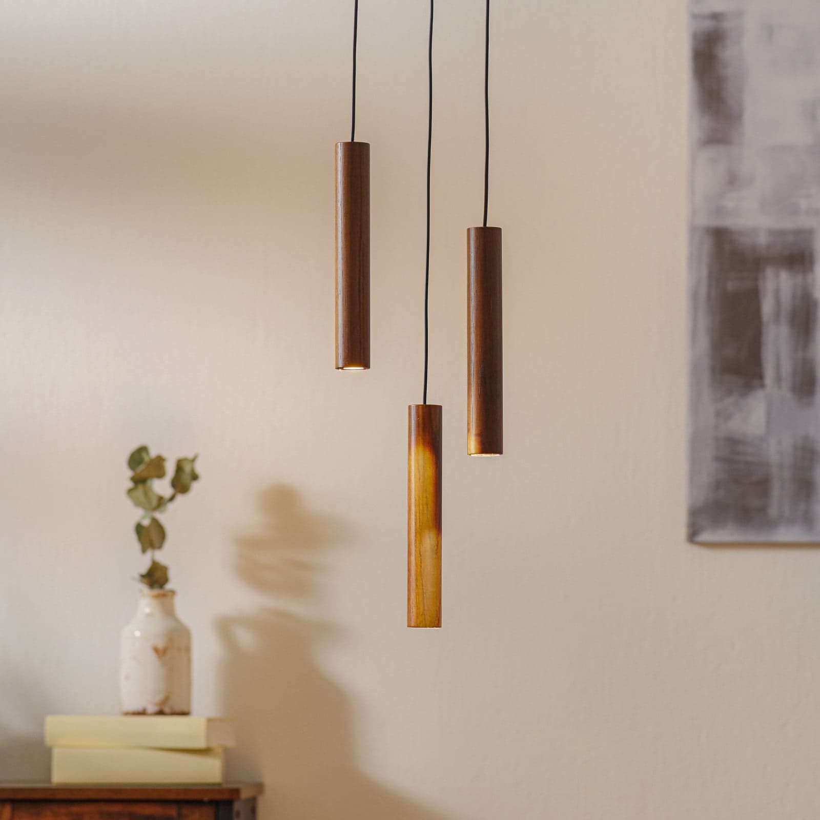 Chimes Cluster 3 pendellampe i mørk eik – UMAGE - Stue - Design - Tre - Med flere lyskilder