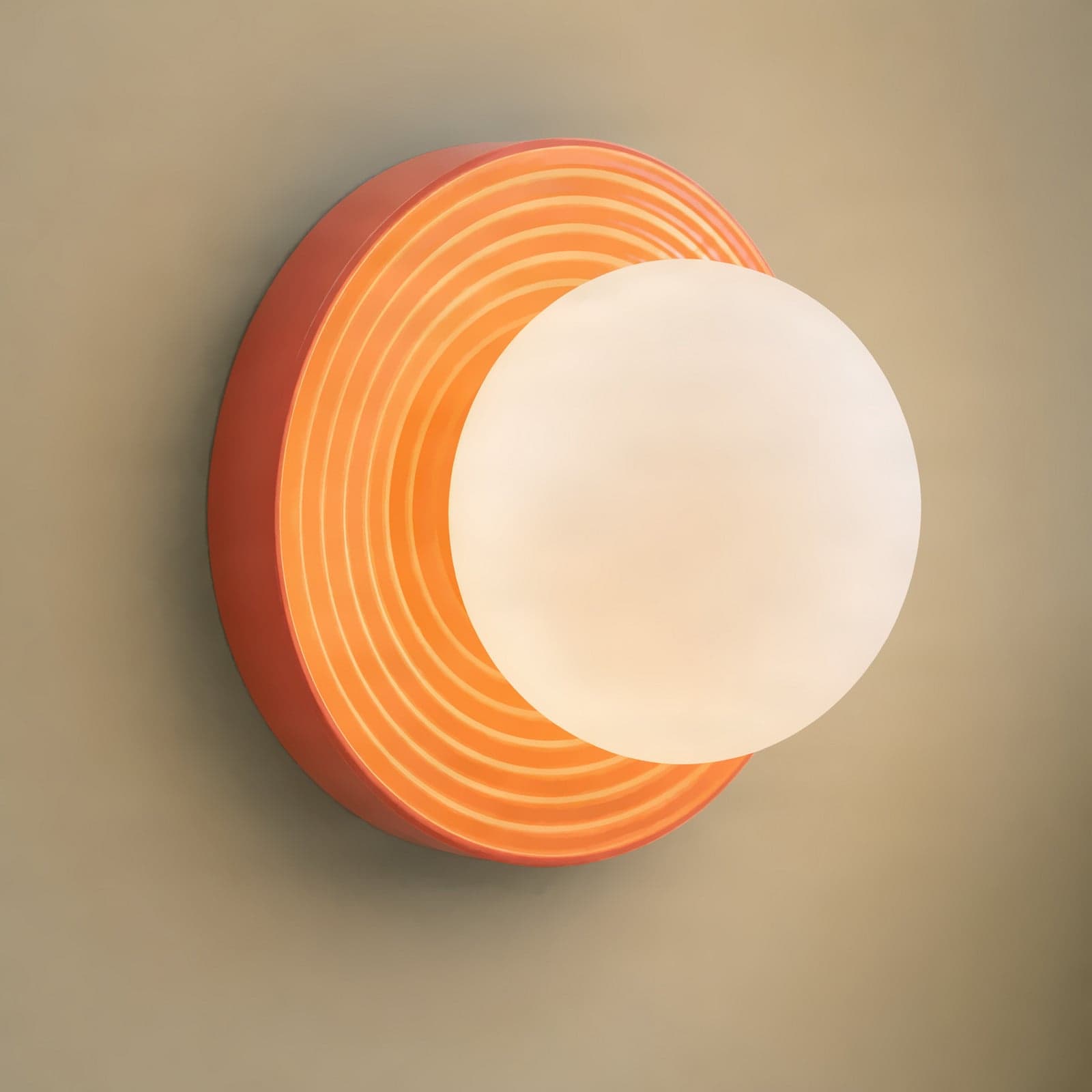Harriet vegglampe, oransje/hvit, keramikk, Ø 22 cm, G9 – Lindby - Stue - Moderne