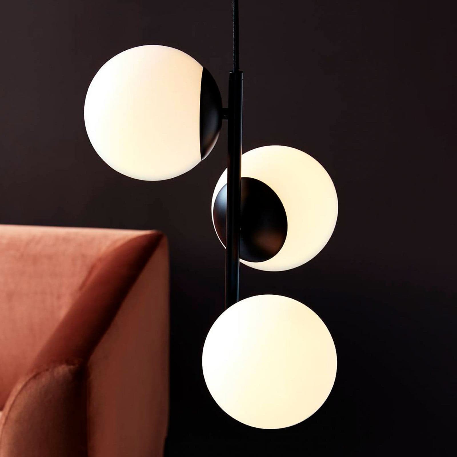 Lilly Pendel Black/Opal - Nordlux - Stue - Skandinavisk - Glass - Med flere lyskilder